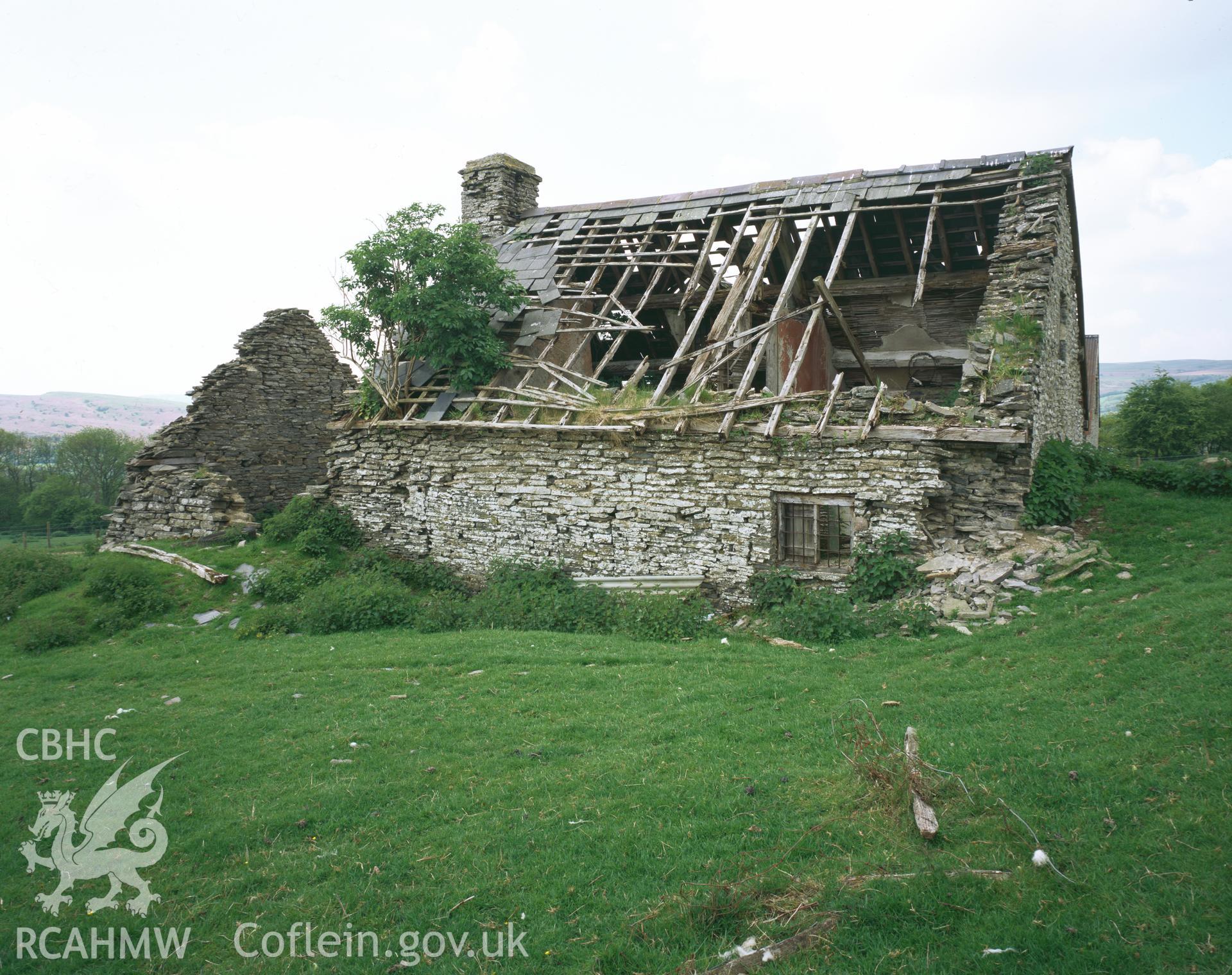 Colour transparency showing  landscape view of Pencastell, Aberedw, produced by Iain Wright 2004