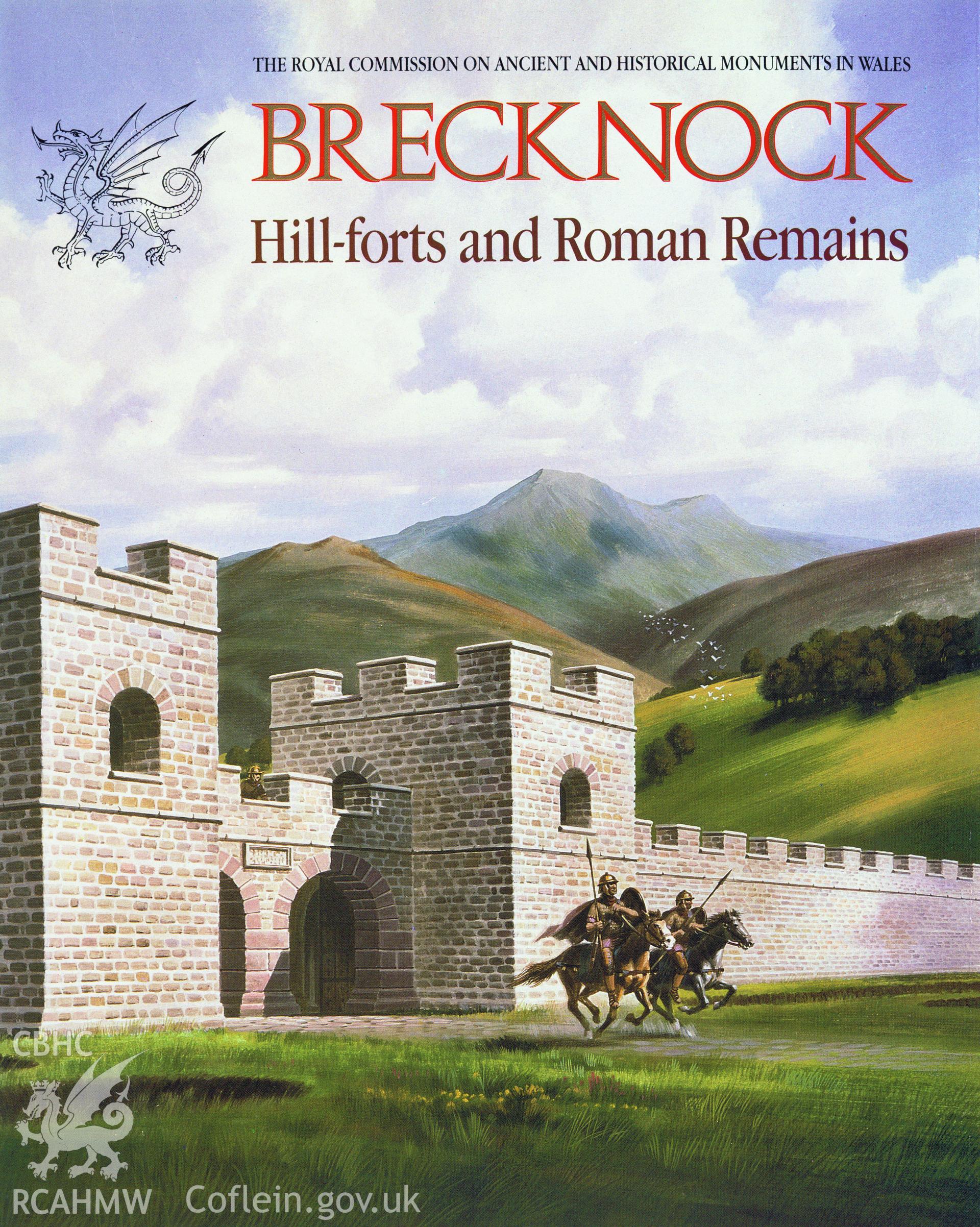Colour transparency of the cover of the RCAHMW Publication of Brecknock Hillforts and Roman Remains.