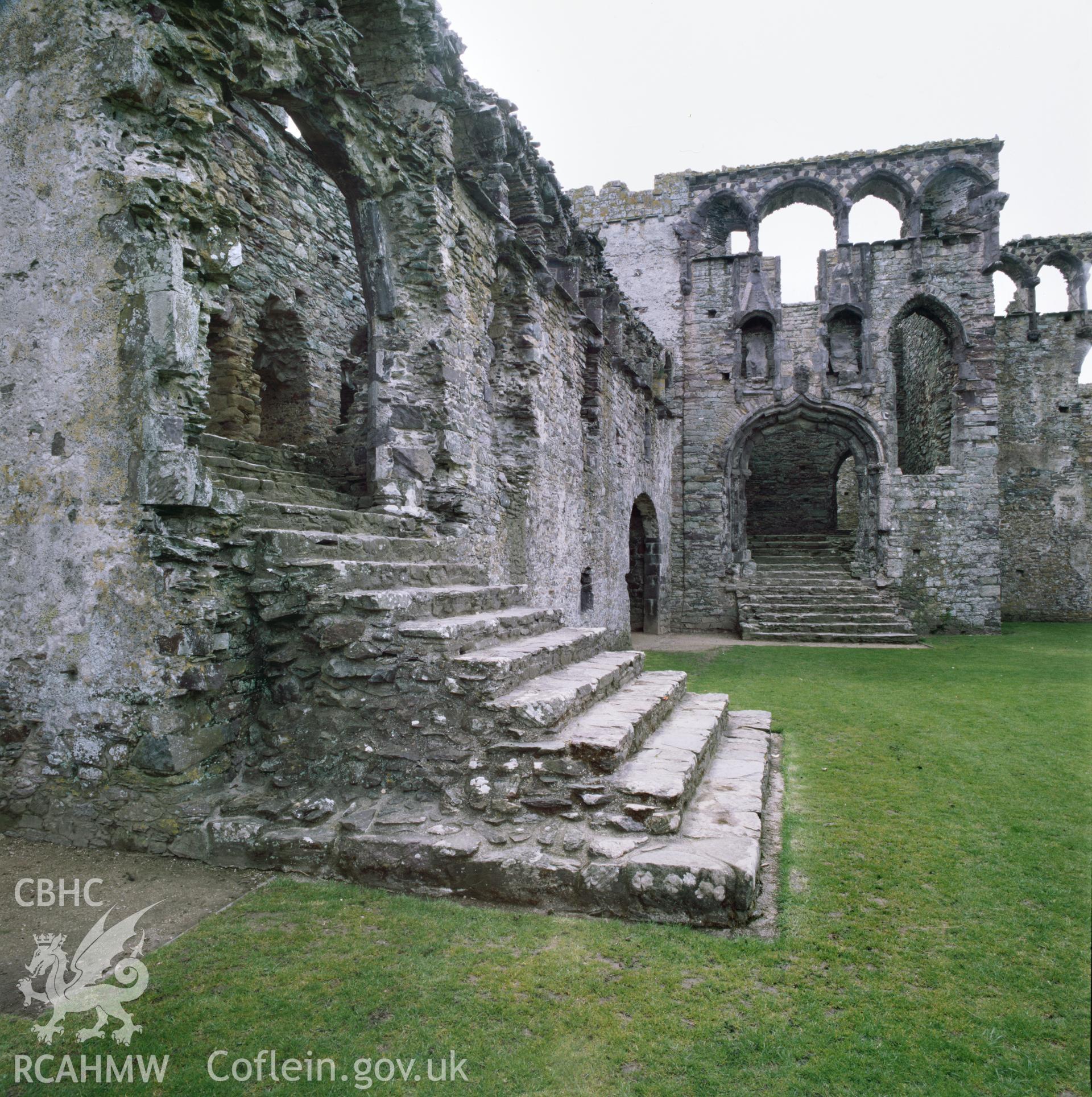 RCAHMW colour transparency showing  view of Bishops Palace, St Davids.