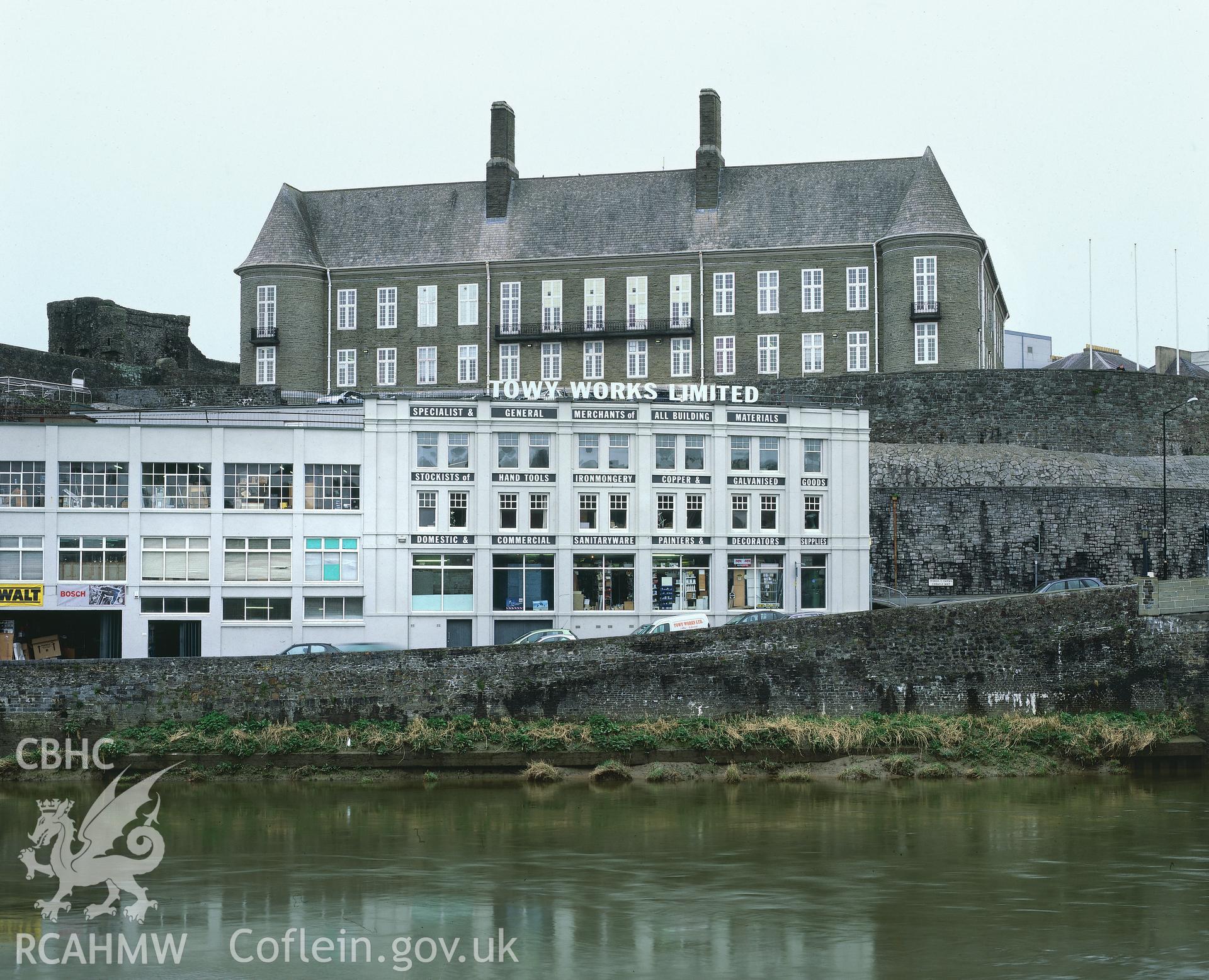 RCAHMW colour transparency showing County Hall, Carmarthen