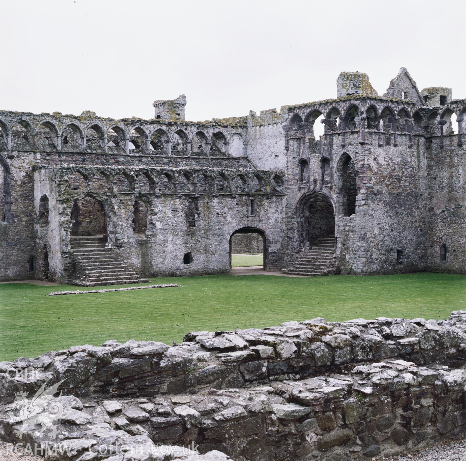 RCAHMW colour transparency showing  view of Bishops Palace, St Davids.