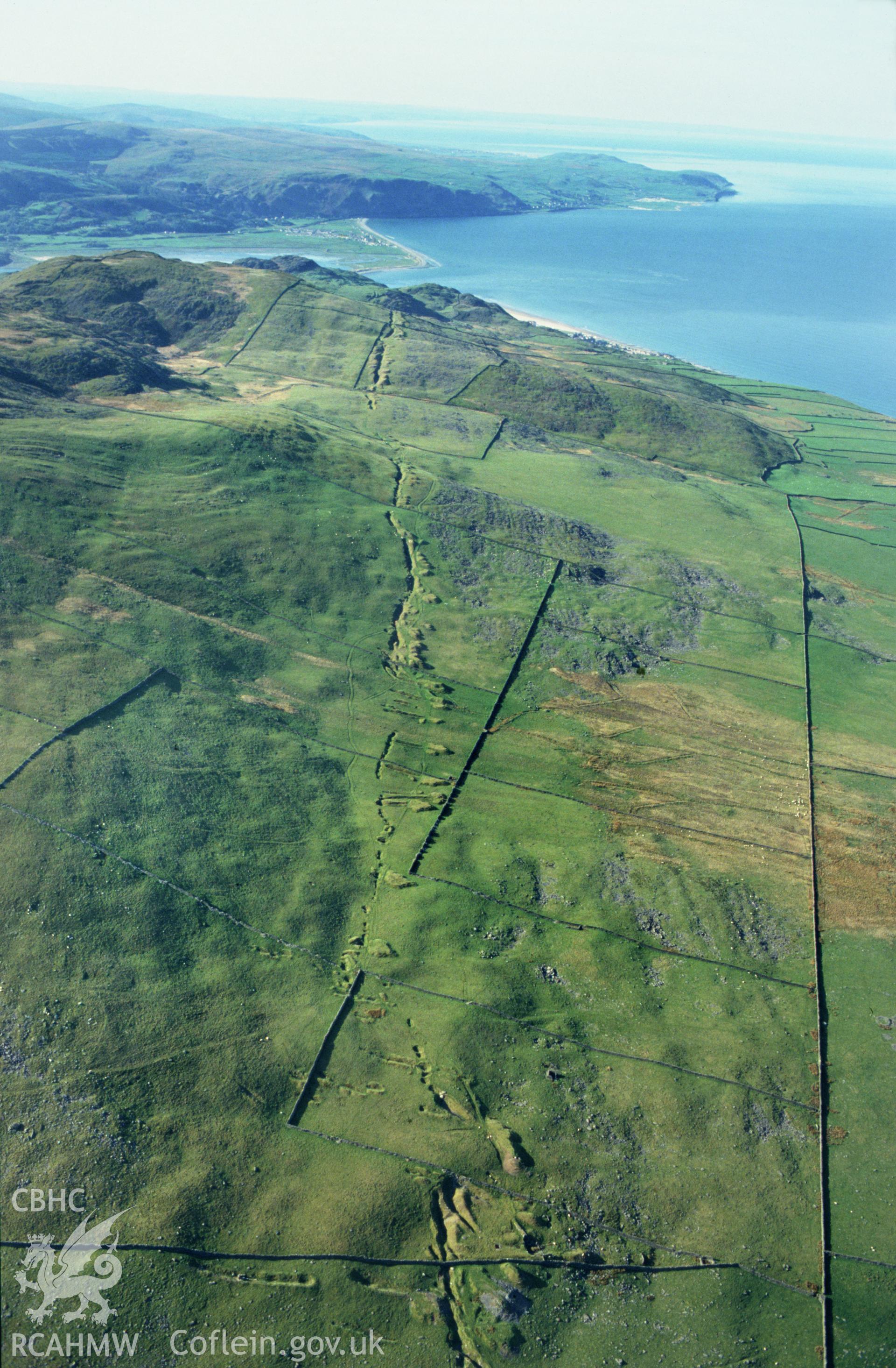 Slide of RCAHMW colour oblique aerial photograph of Hafotty Mines, taken by C.R. Musson, 2/5/1994.