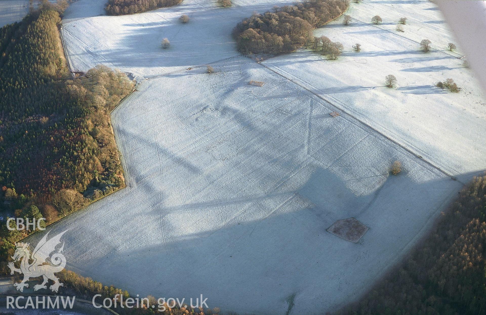 RCAHMW colour slide oblique aerial photograph of Vaynol Hall, Pentir, taken on 10/01/1999 by Toby Driver