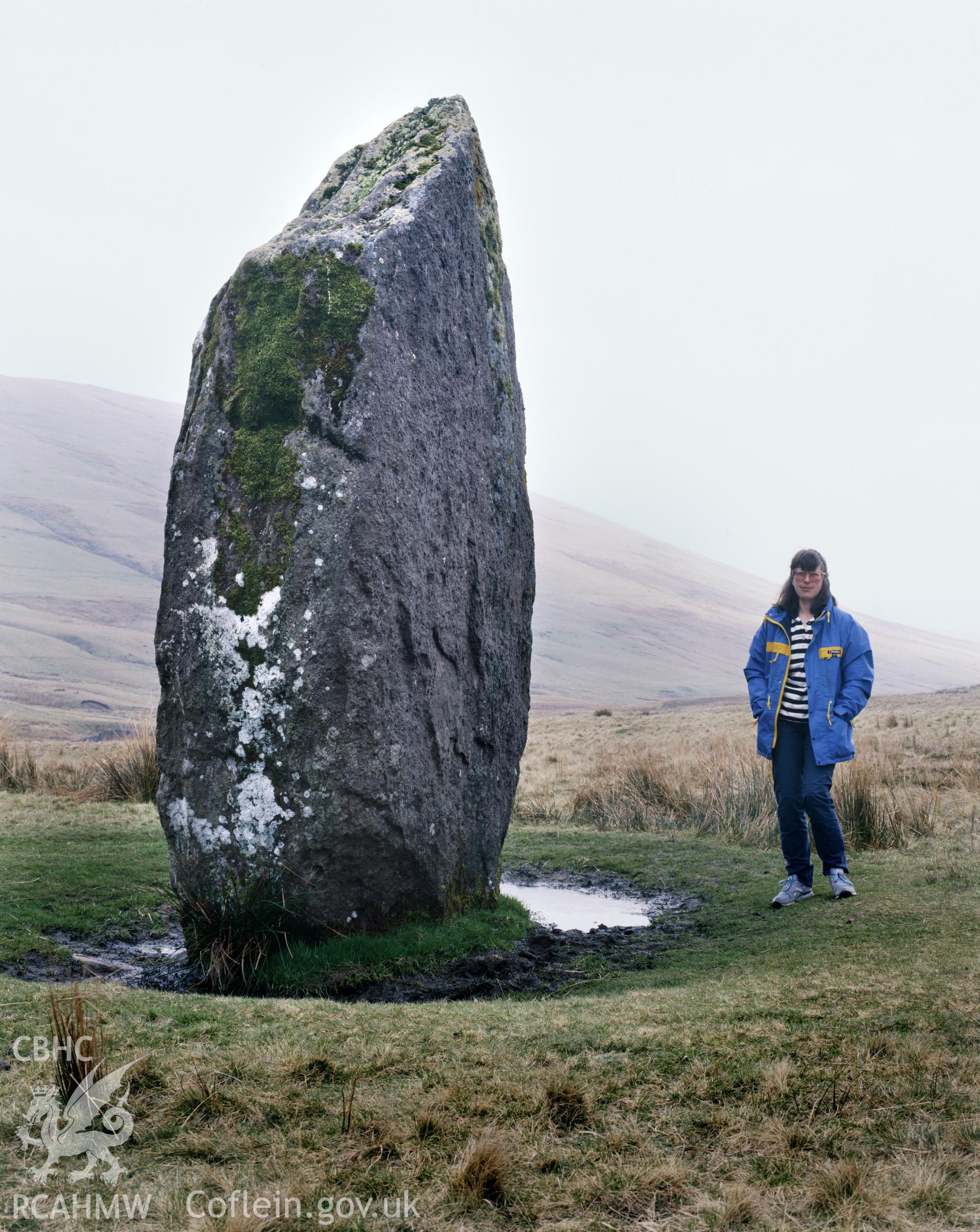 RCAHMW colour transparency showing Maen Llia, taken by Iain Wright, 1981
