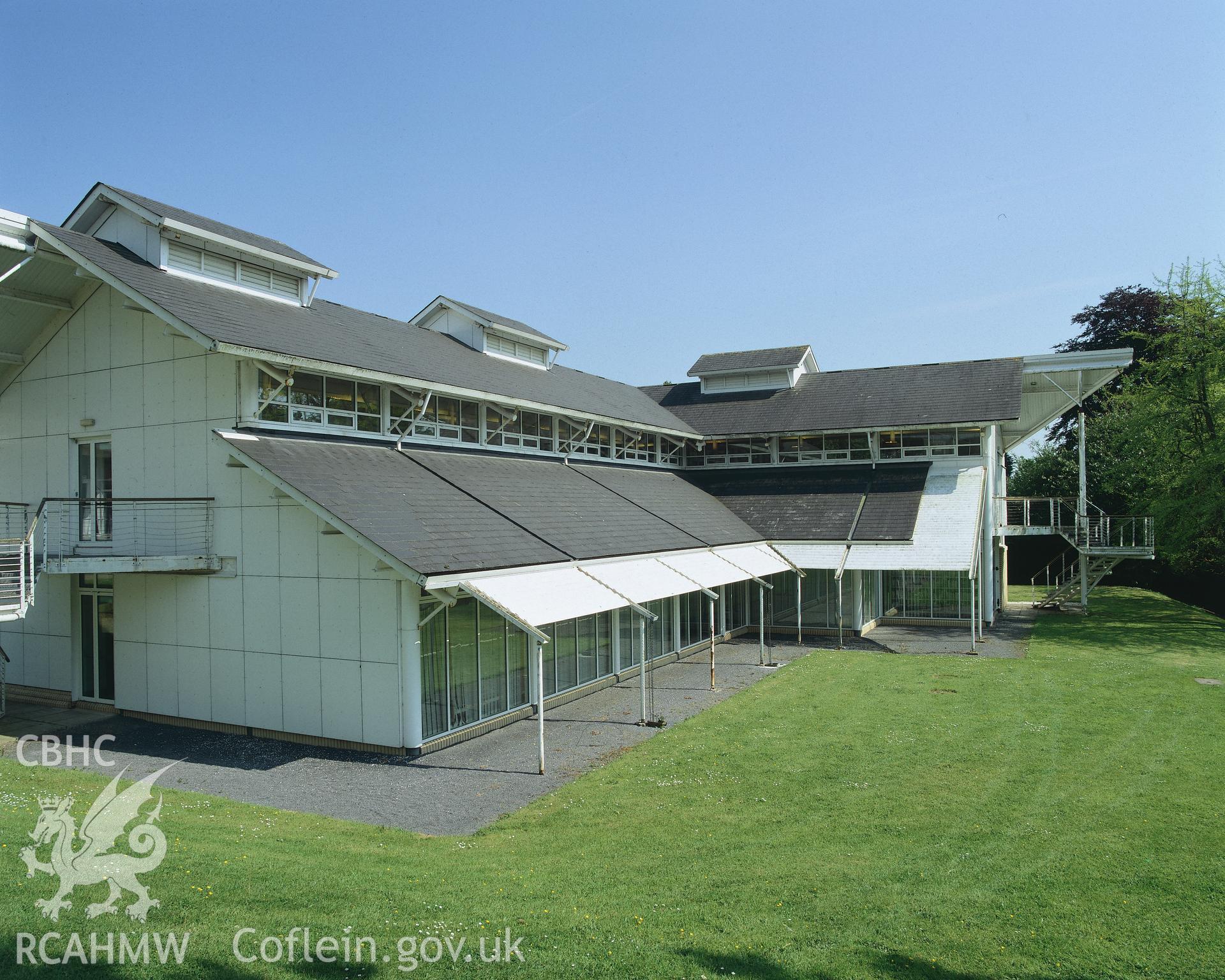 RCAHMW colour transparency showing view of the library at Trinity College, Carmarthen.