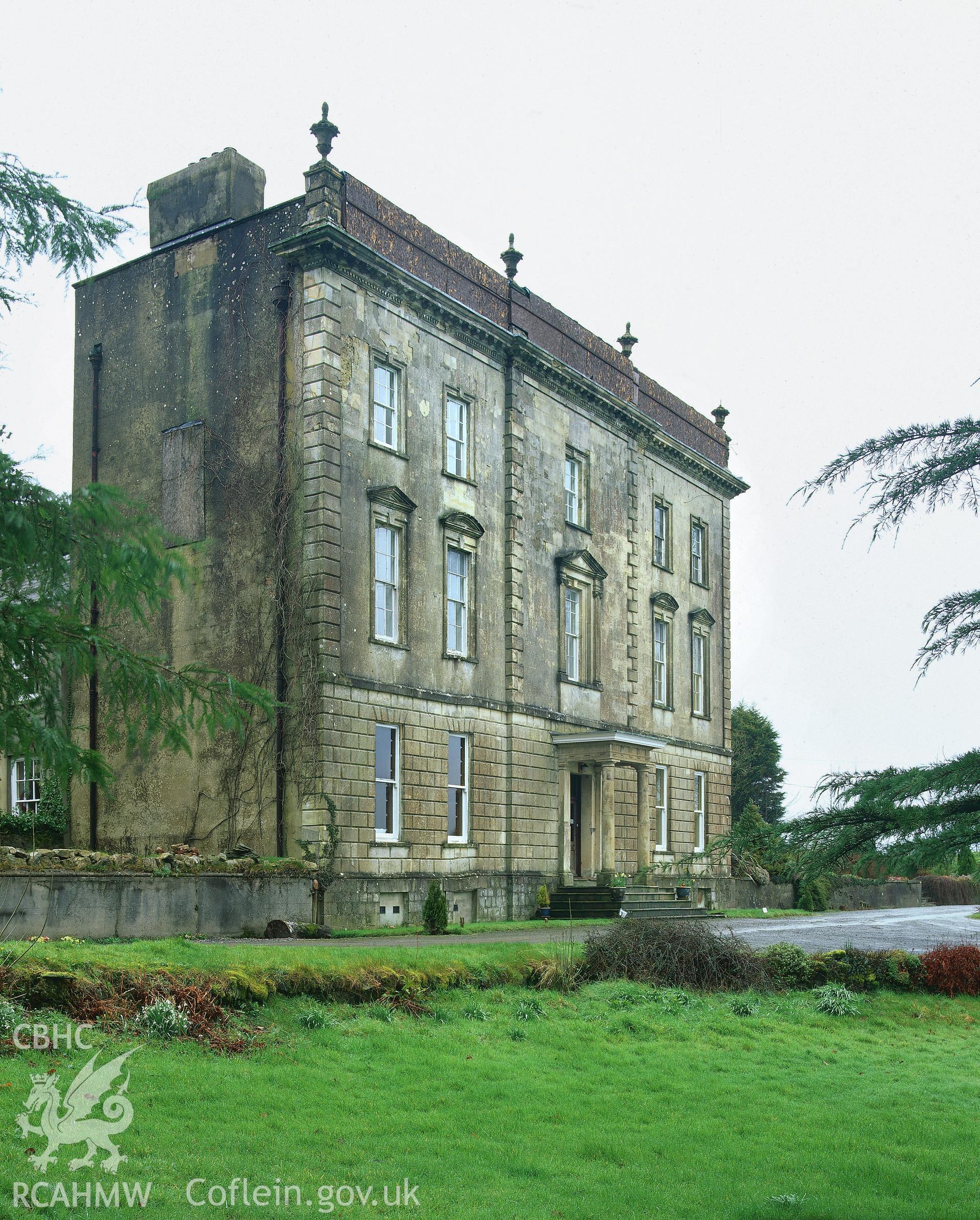 RCAHMW colour transparency showing exterior view of Taliaris House.