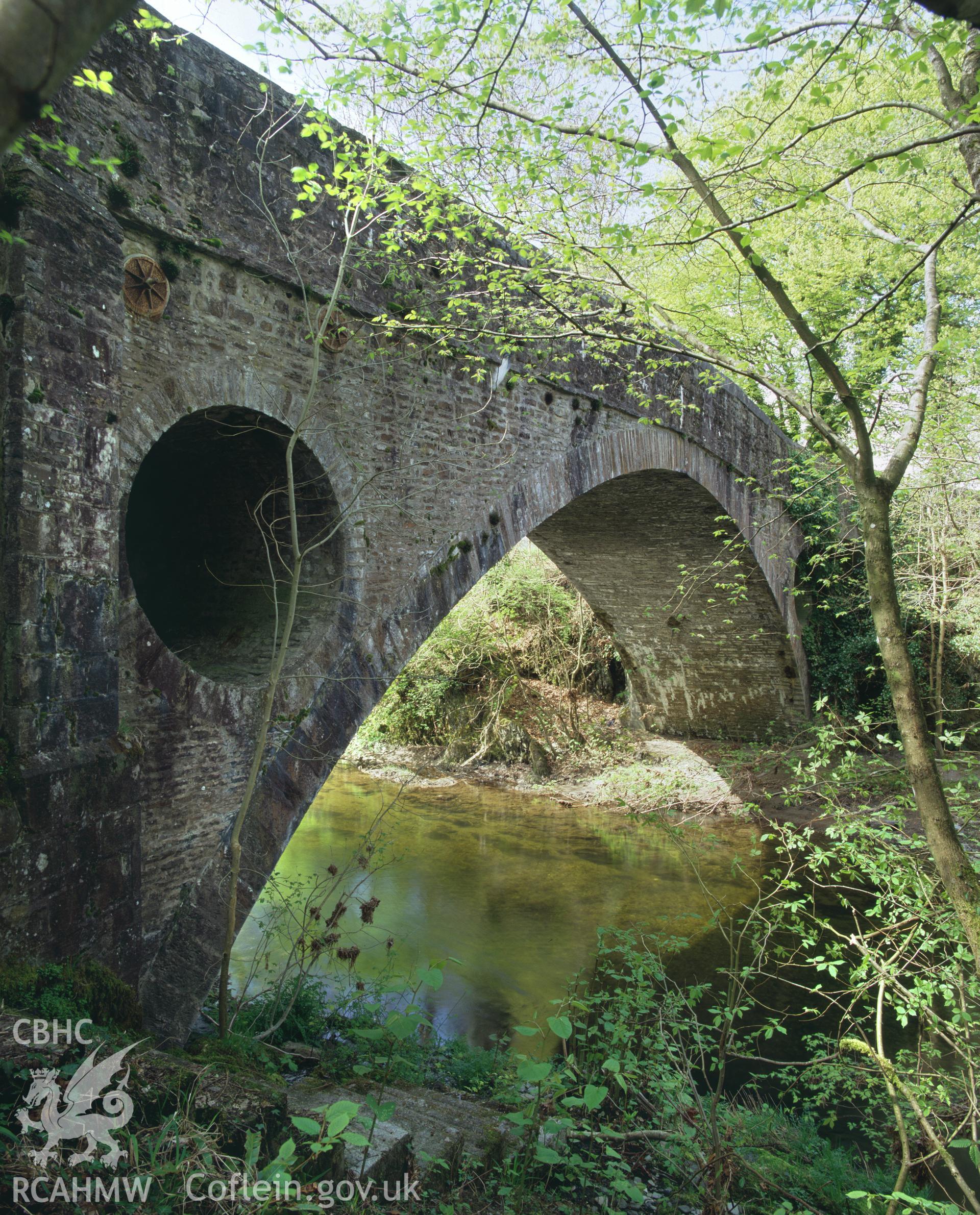 Colour transparency showing a view of Pont Newydd, Cilycwm, produced by Iain Wright, June 2004