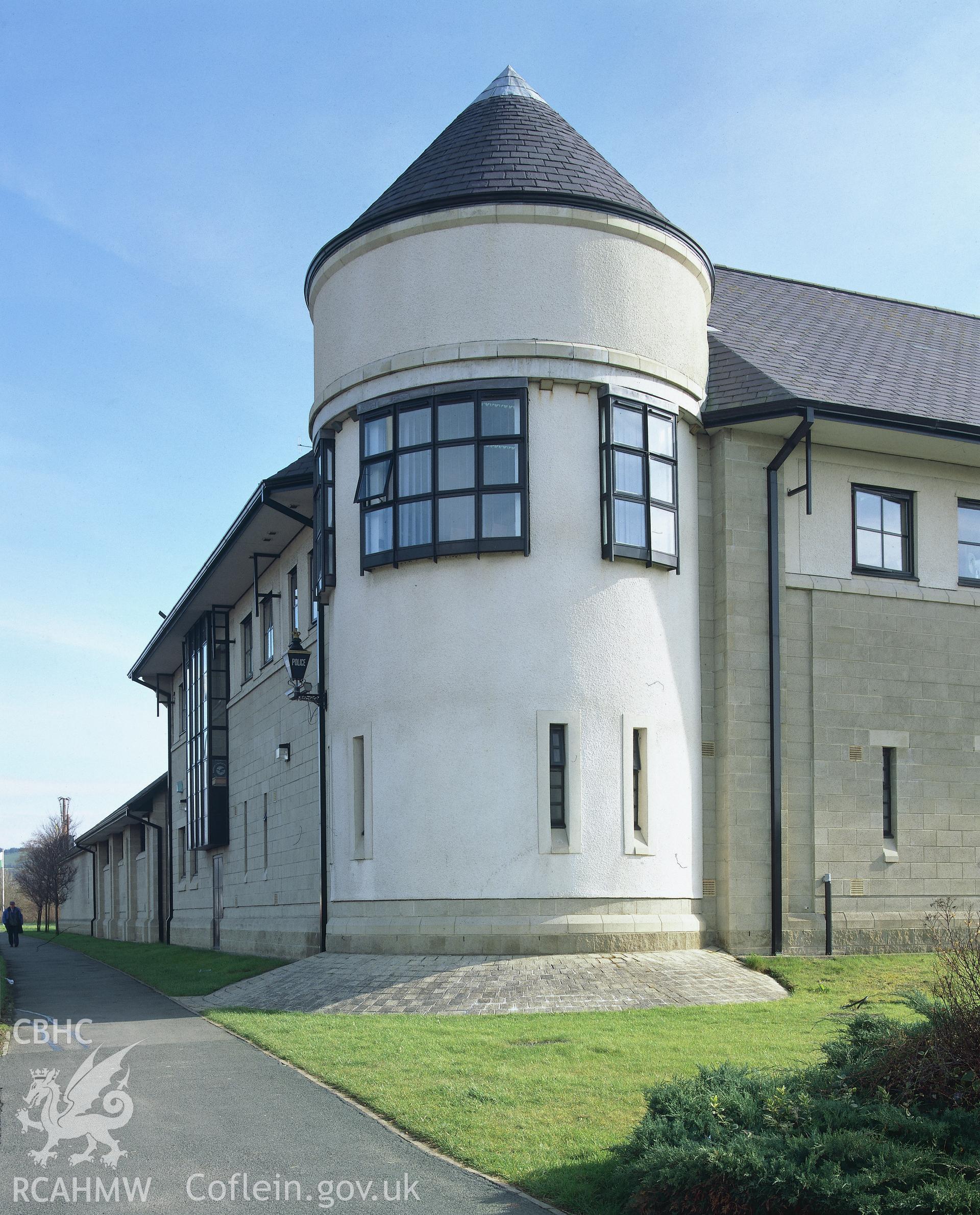 RCAHMW colour transparency showing view of Police Station, Aberystwyth