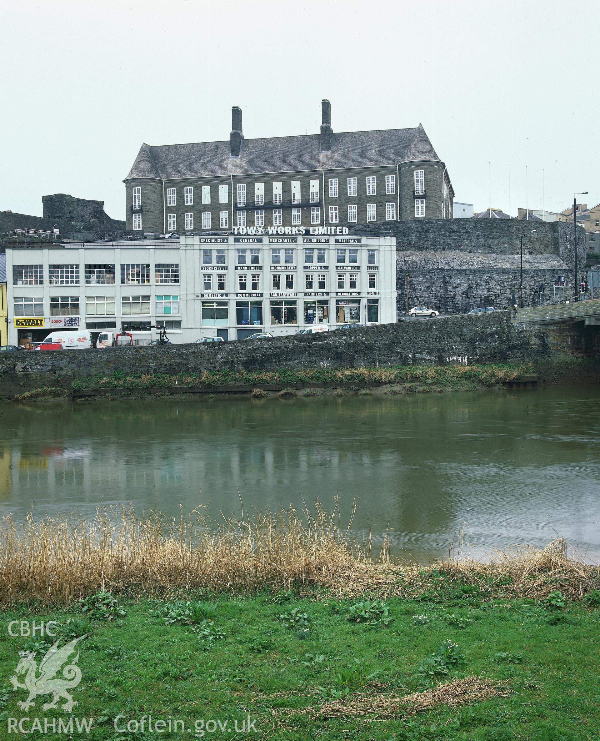 RCAHMW colour transparency showing County Hall, Carmarthen
