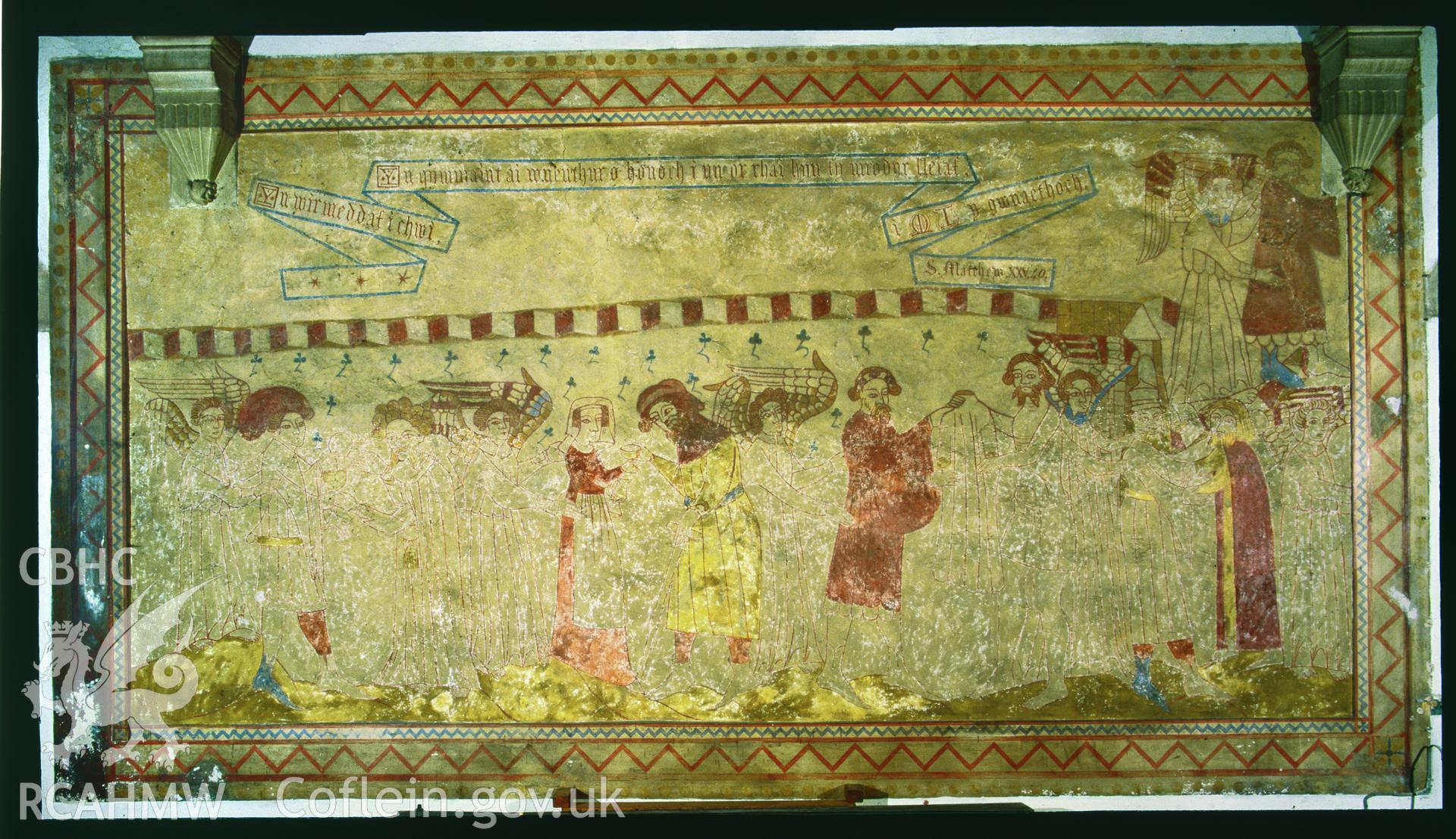 RCAHMW colour transparency showing a wall painting at Ruabon Church, taken by I.N. Wright, 2003