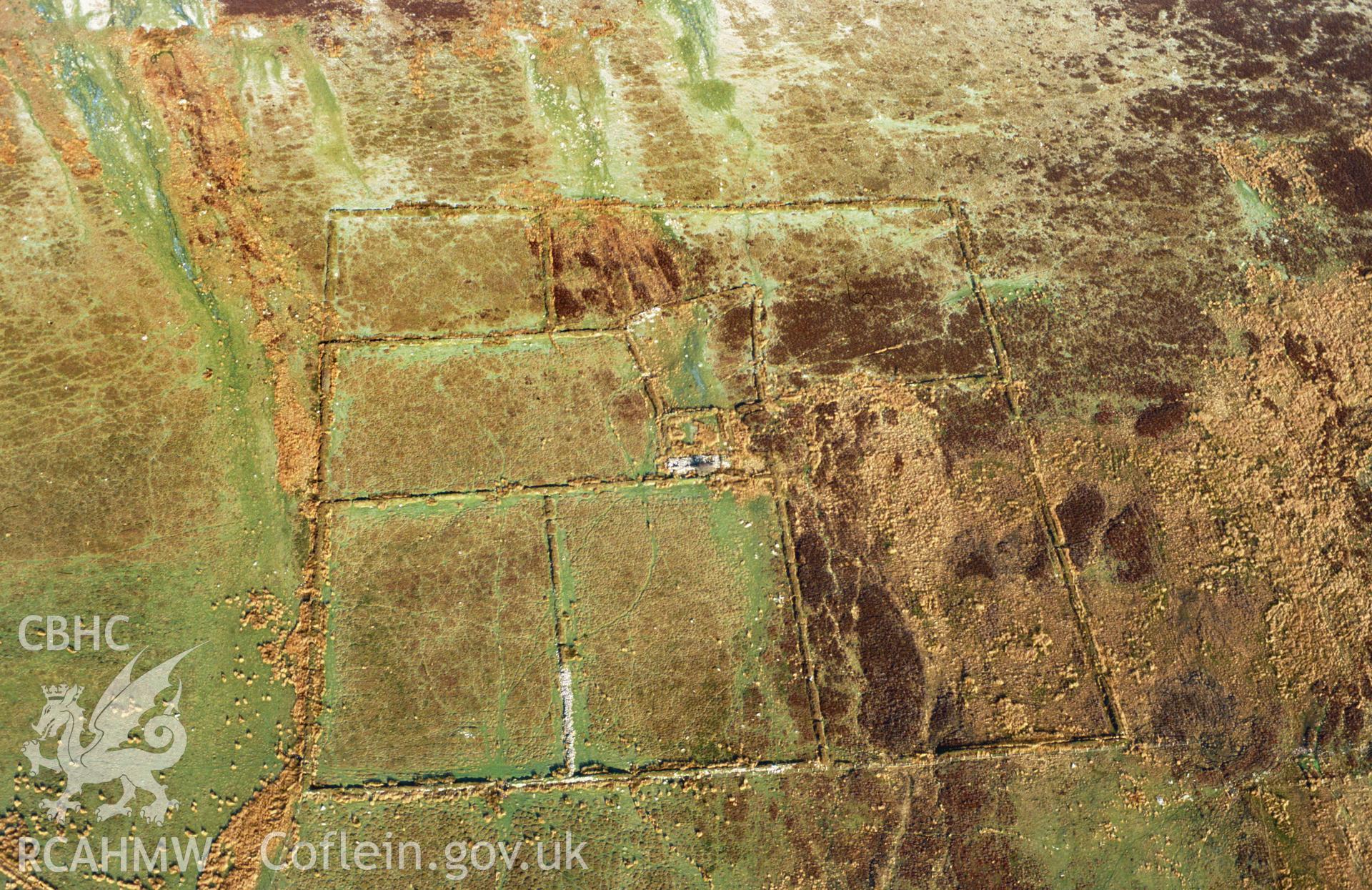 RCAHMW colour slide oblique aerial photograph of an upland field system at Carn Afr, Maenclochog, taken on 19/12/1999 by Toby Driver