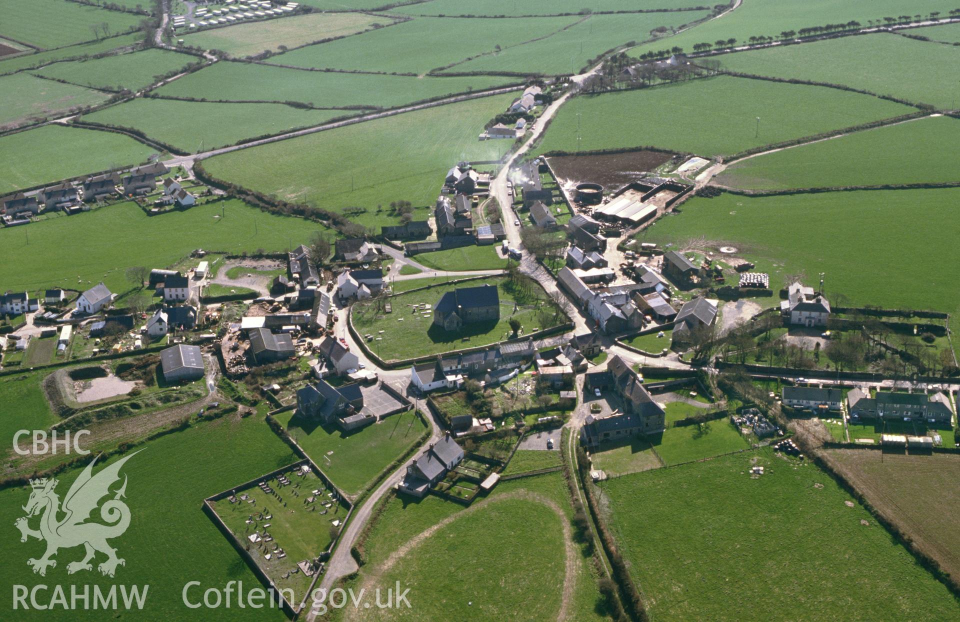 RCAHMW colour slide oblique aerial photograph of Mathry, taken on 24/03/1991 by CR Musson