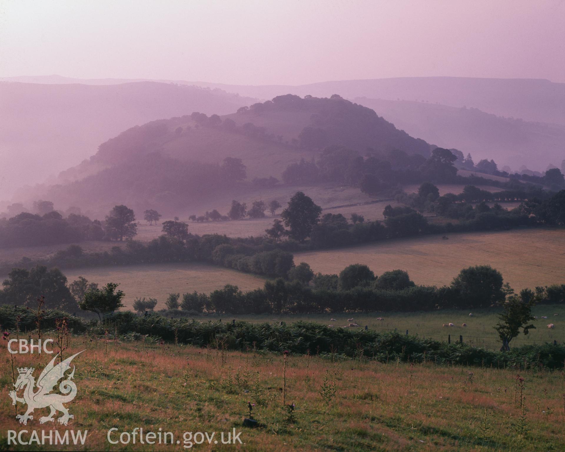 RCAHMW colour transparency of a general view of Corn y Fan, Merthyr Cynog.