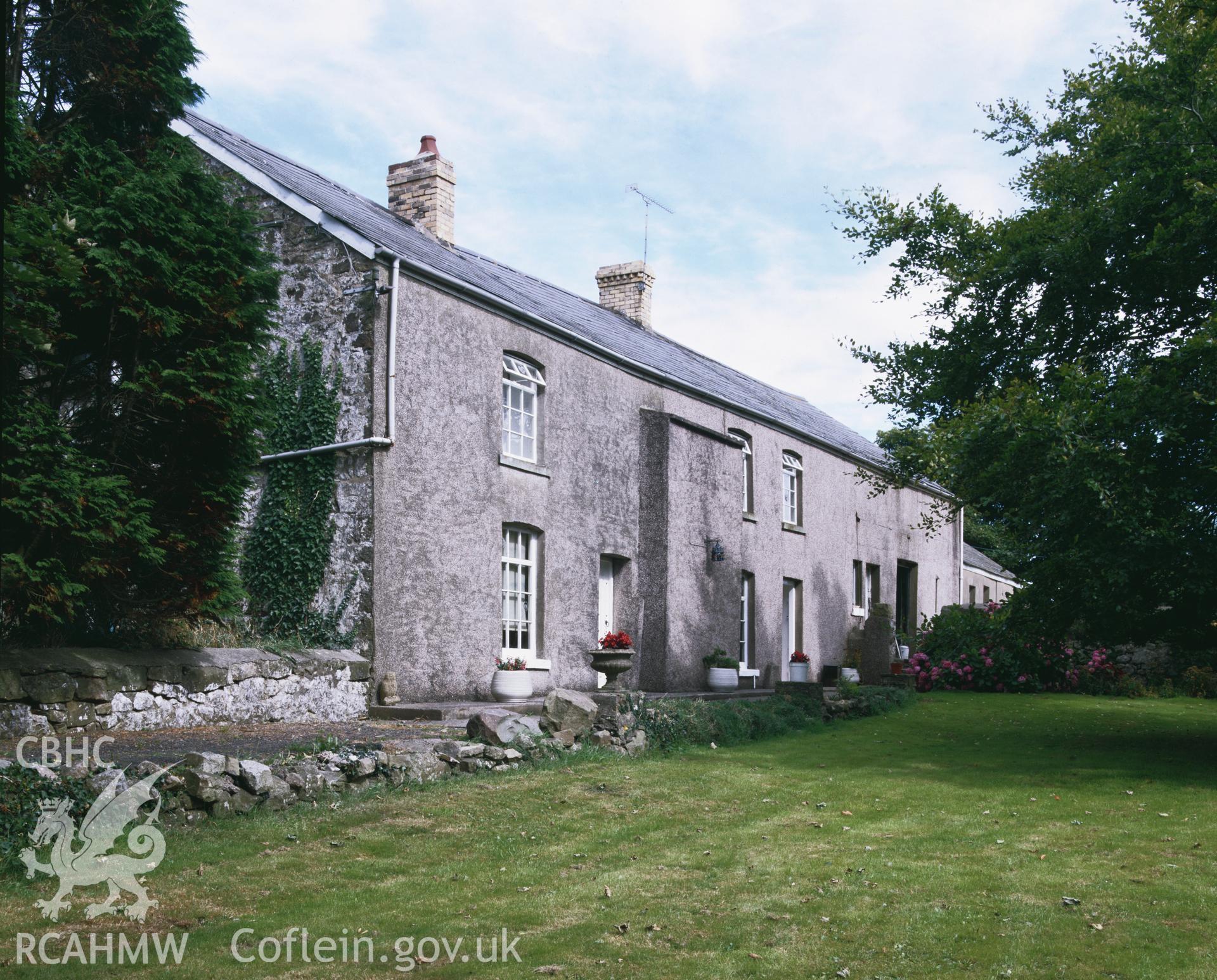 RCAHMW colour transparency of an exterior view of Ty Gwyn, Coity.