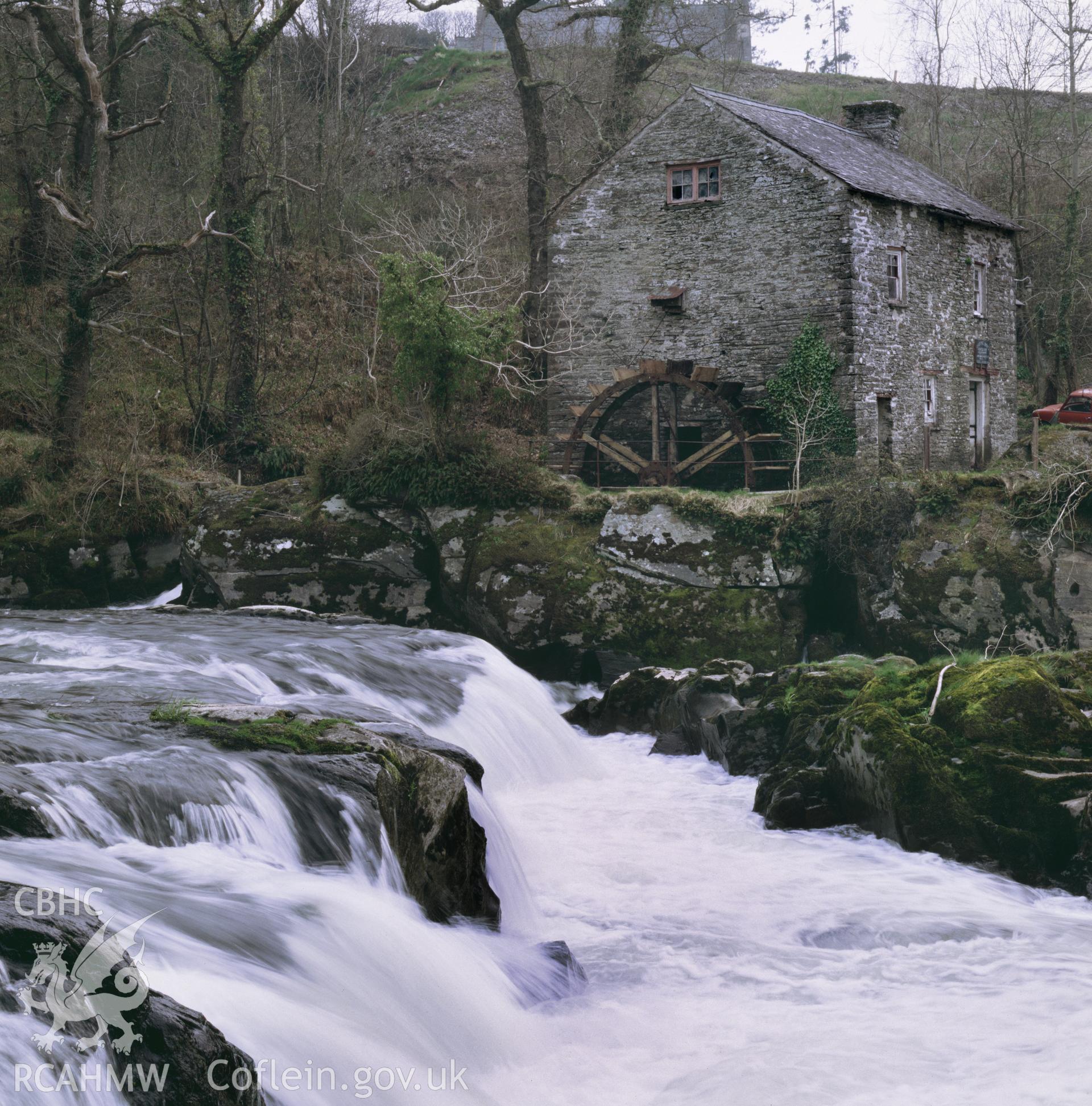 RCAHMW colour transparency showing view of Cenarth Mill, taken by RCAHMW, circa1986.