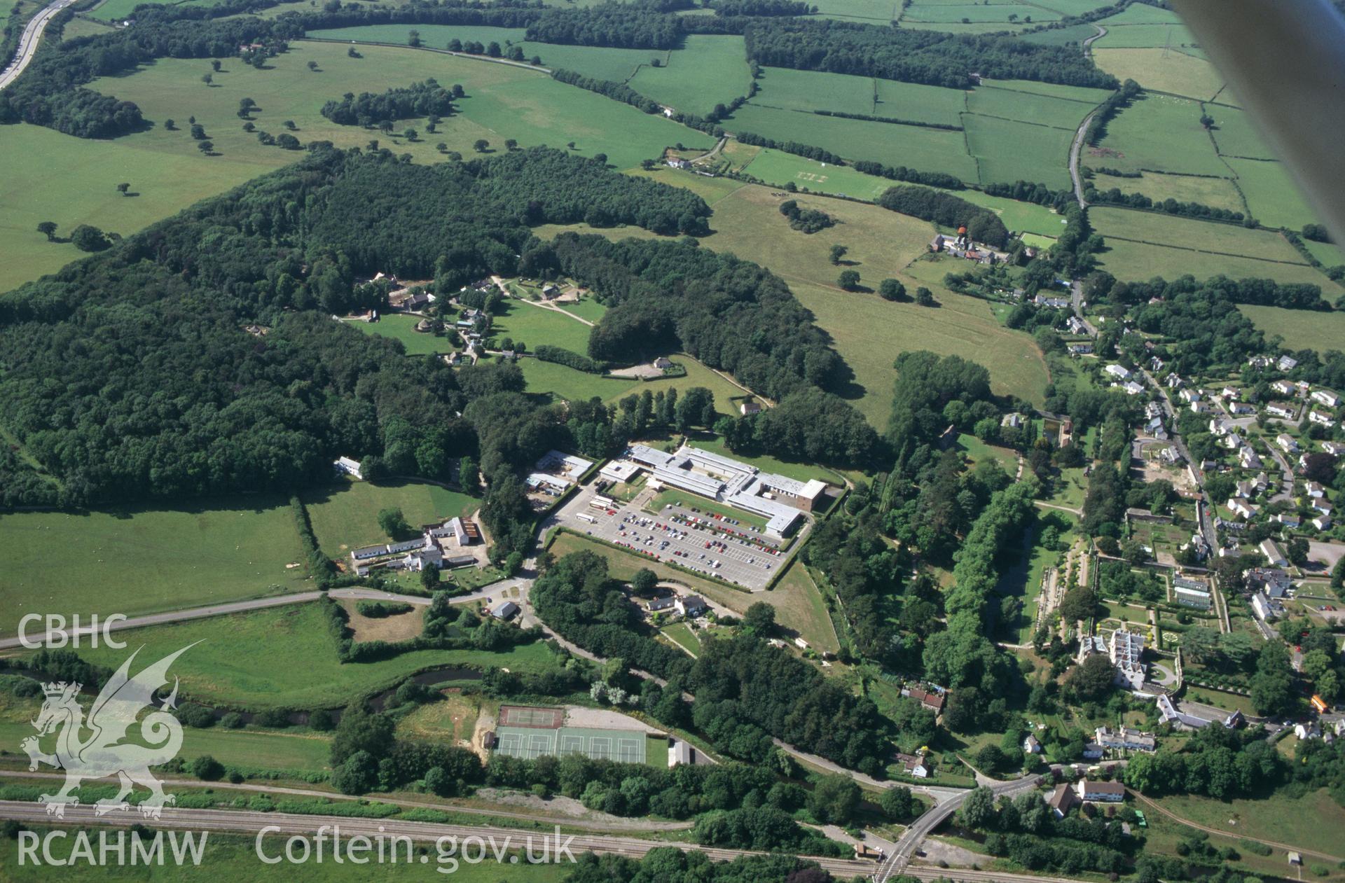 RCAHMW colour oblique aerial photograph of St Fagans Welsh Folk Museum. Taken by C R Musson on 20/07/1995