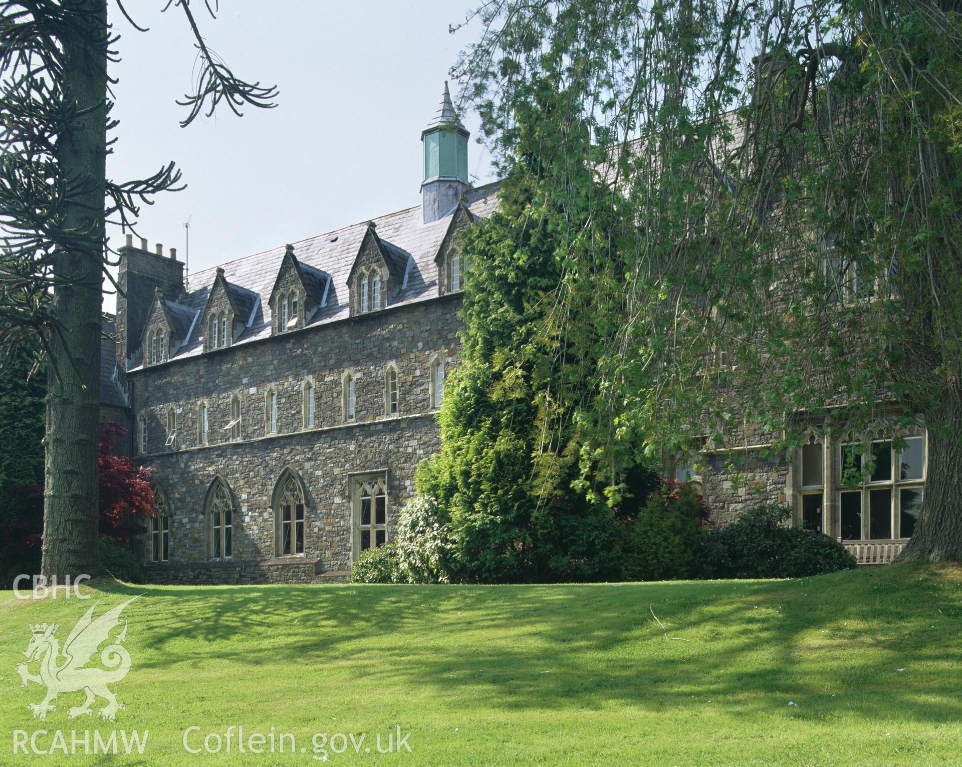 Colour transparency showing Trinity College, Carmarthen, produced by Iain Wright, June 2004.