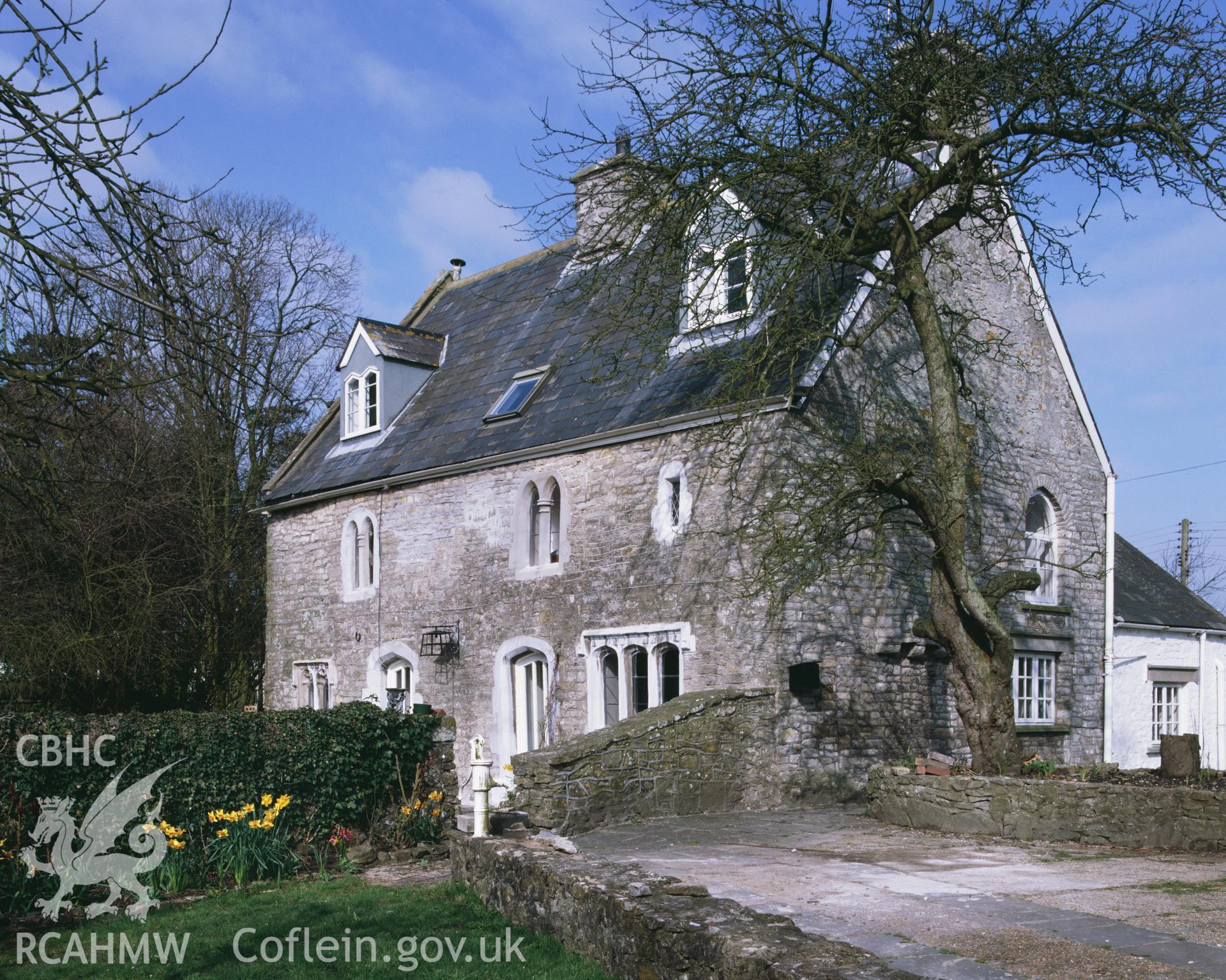 RCAHMW colour transparency showing view of Old Rectory, Llanfair