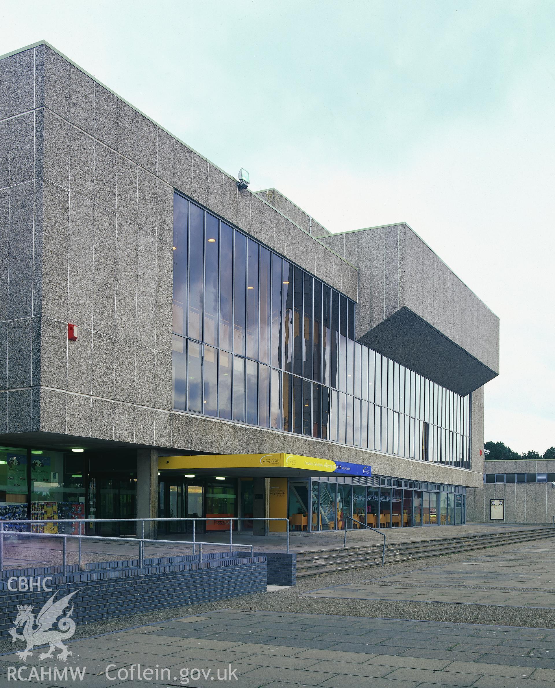 RCAHMW colour transparency showing view of Aberystwyth Arts Centre.