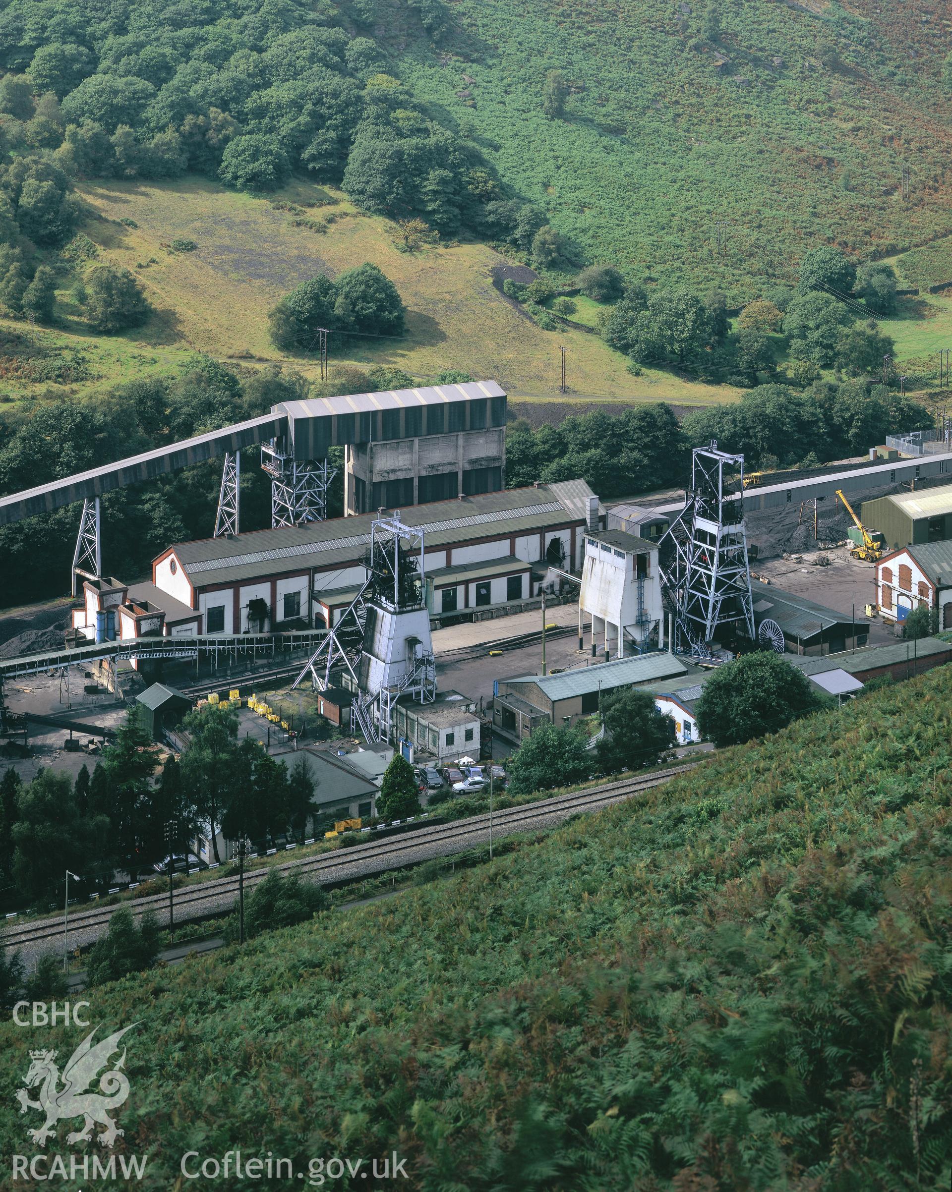 RCAHMW colour transparency showing a general view of Taff Merthyr Colliery.