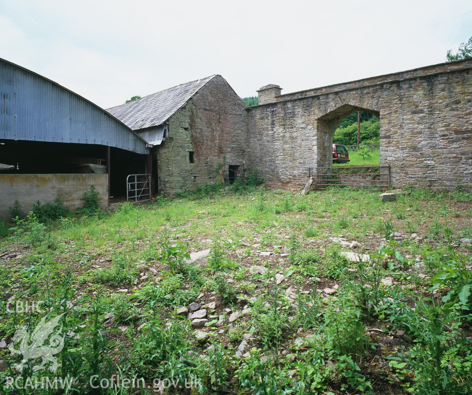 RCAHMW colour transparency showing a general view of the gateway at Clyro Court Farm, taken by Fleur James, August 2003