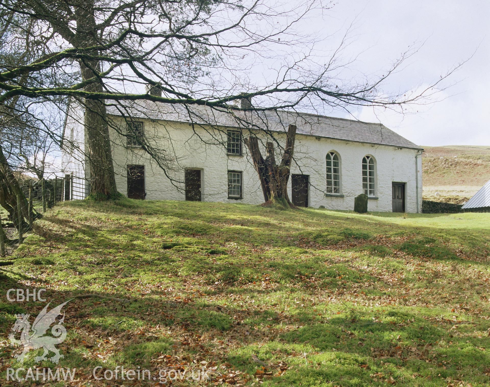 Colour transparency showing exterior view of Soar y Mynydd Chapel, Llanddewi Brefi, produced by Iain Wright, June 2004.