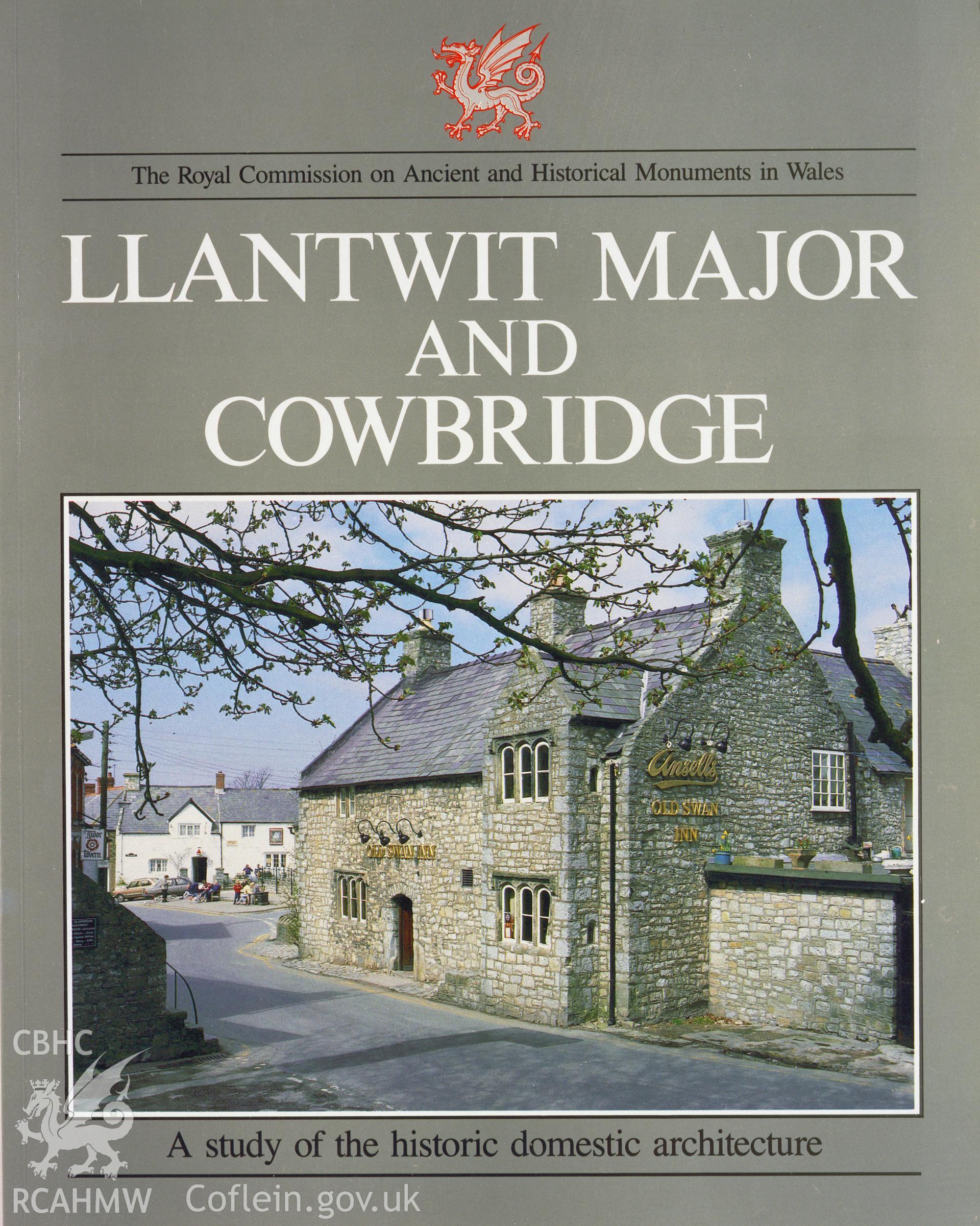 Colour transparency of the cover of the RCAHMW Publication of Llantwit Major and Cowbridge, A Study of the Historic Domestic Architecture.