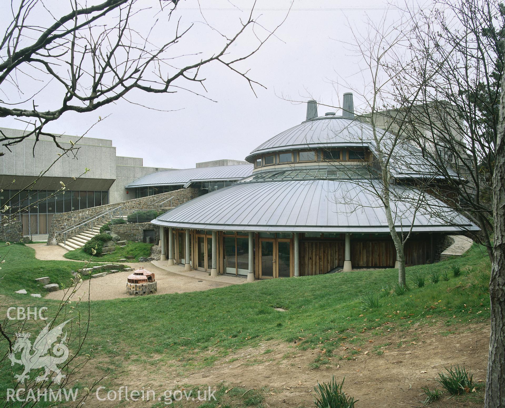 RCAHMW colour transparency showing view of Arts Centre, Aberystwyth