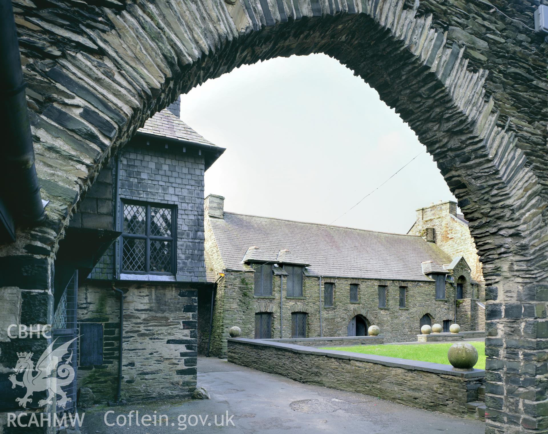 Colour transparency showing  landscape view of Parliament House, Machynlleth, produced by Iain Wright 2004