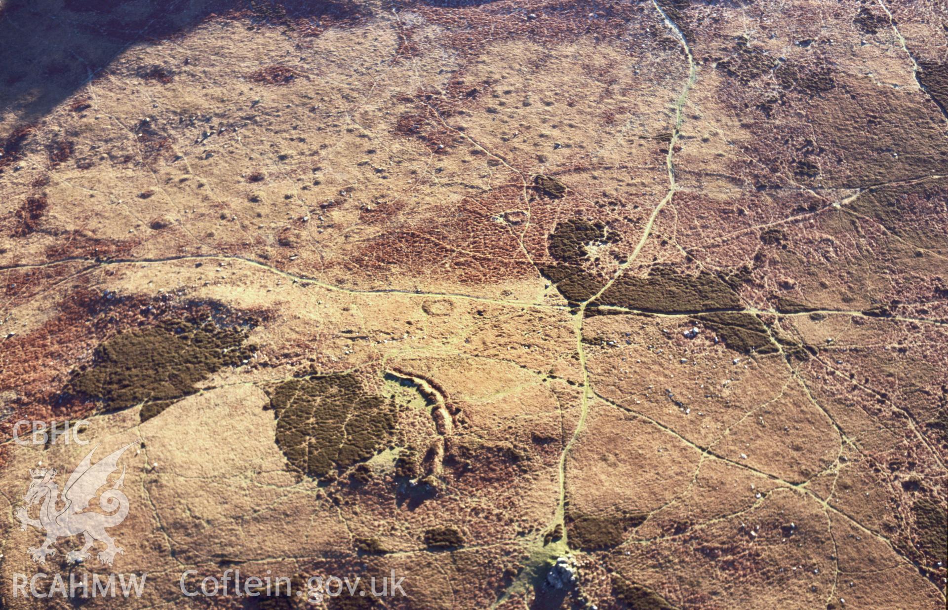 Slide of RCAHMW colour oblique aerial photograph of Mynydd Carn Ingli, taken by Toby Driver, 2004.