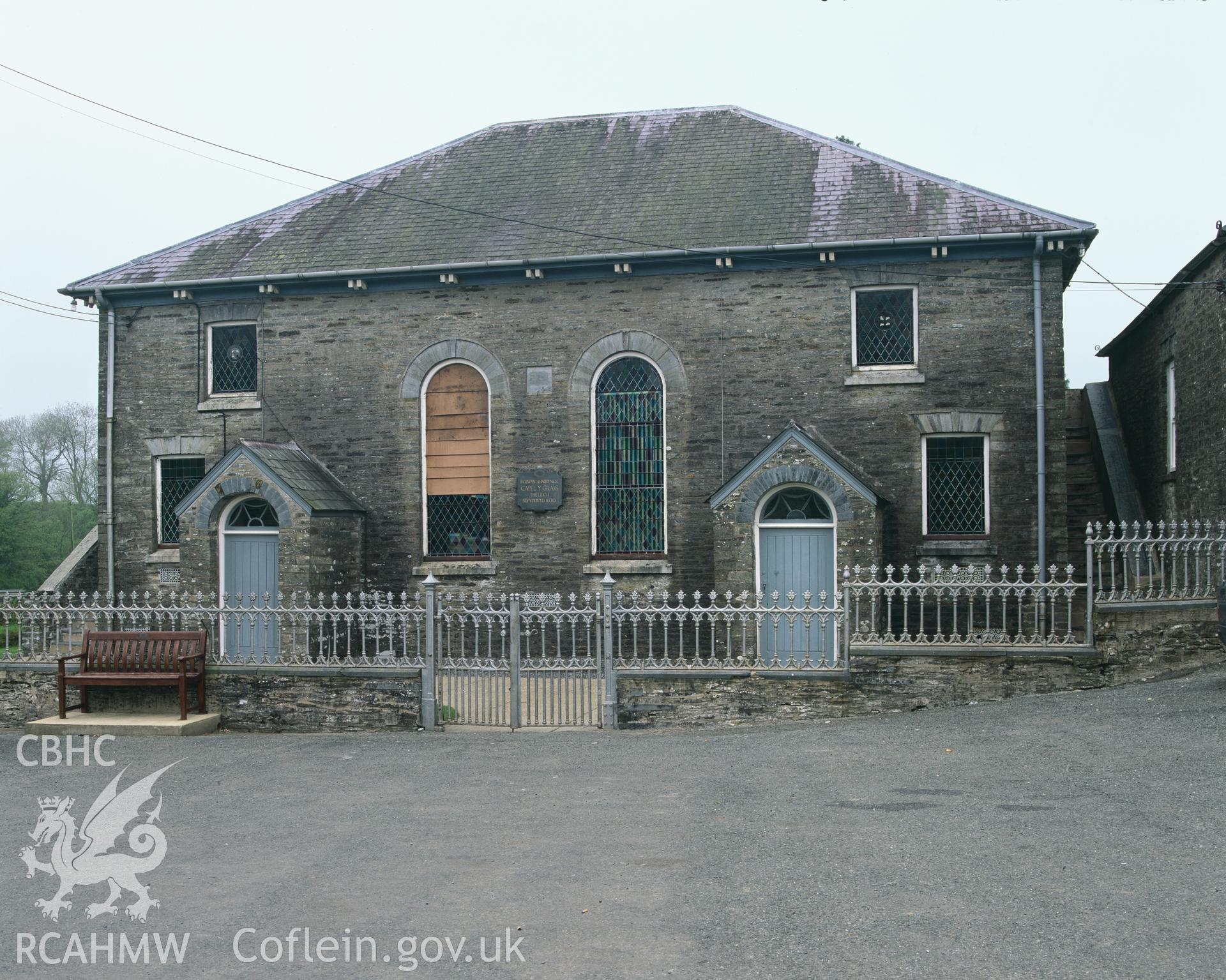 Colour transparency showing an exterior view of Capel y Graig, Rhydwenog, produced by Iain Wright, June 2004.