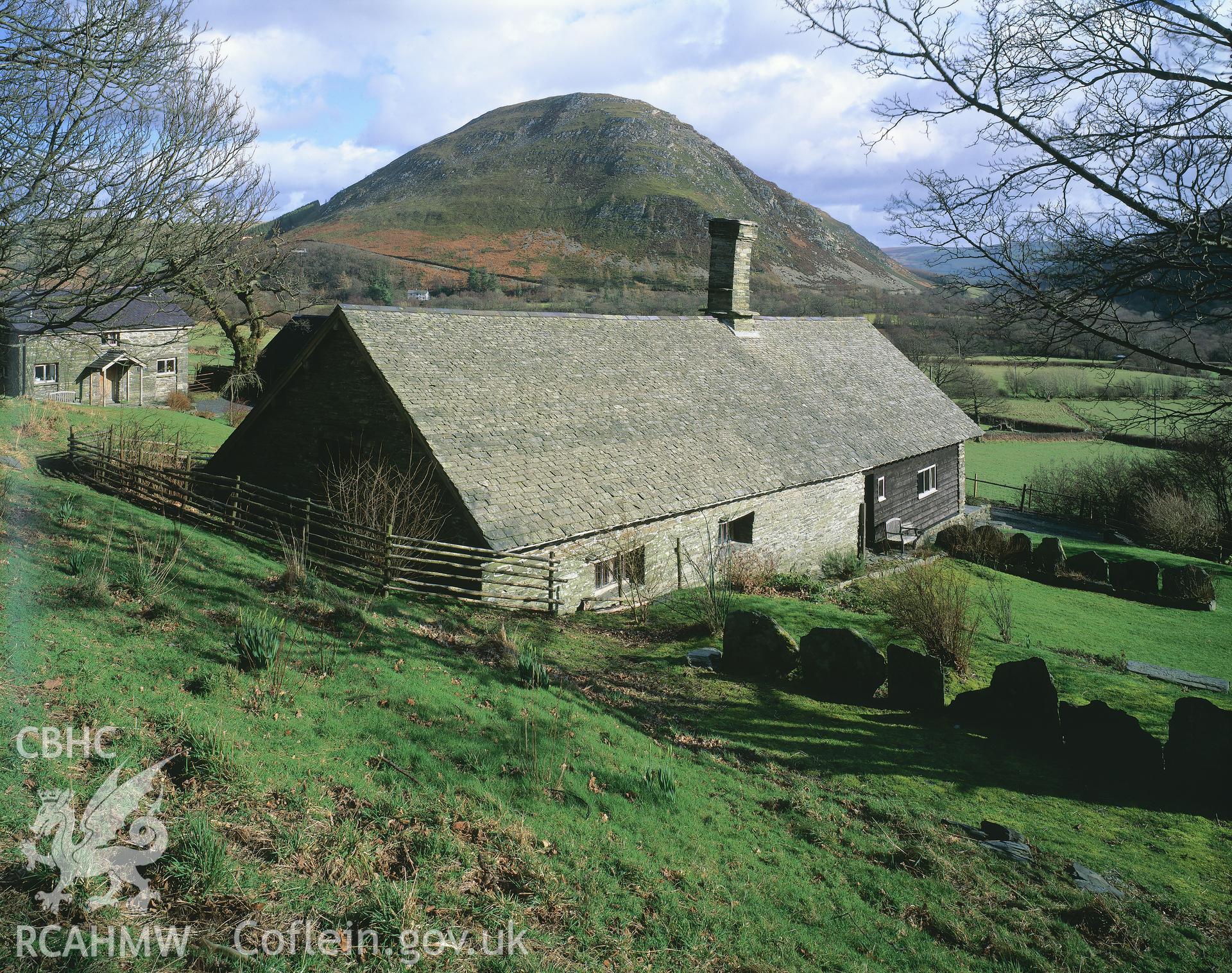 RCAHMW colour transparency showing view of Nannerth Ganol, Rhayader.