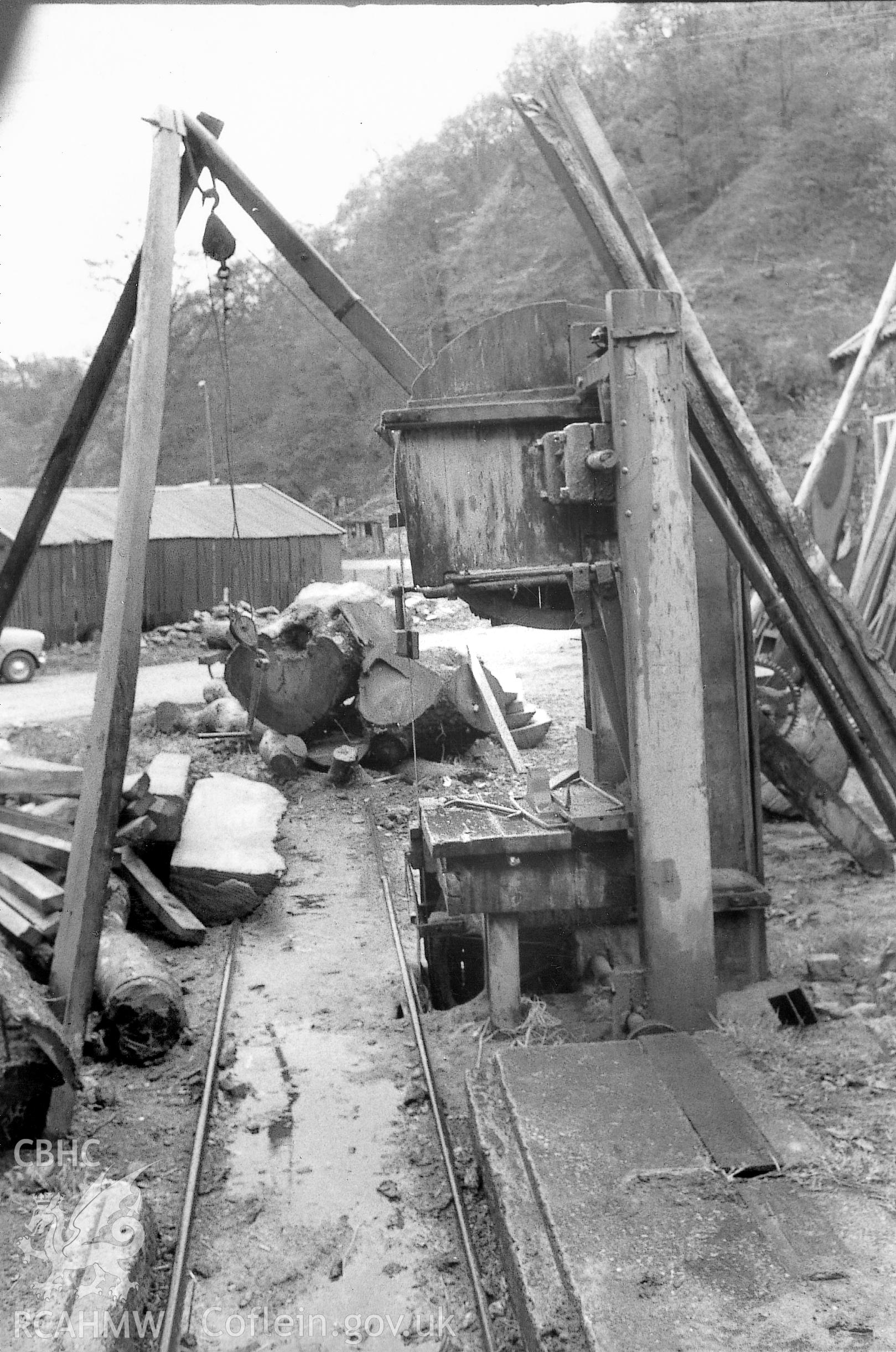 Exterior view of a bandsaw at Park Mill, Gower.