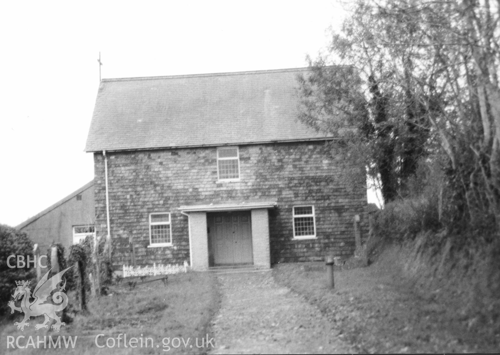 Digital copy of a black and white photograph showing general view of South Dairy Baptist Chapel,  Narberth,taken by Robert Scourfield, c.1996.