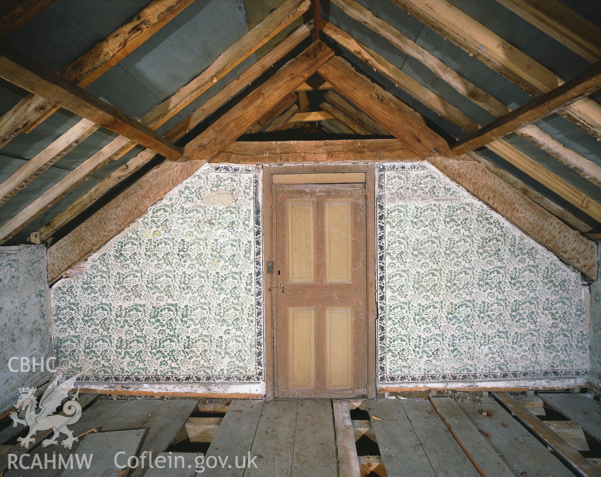 RCAHMW colour transparency showing wallpainting at Pibwrllwyd.