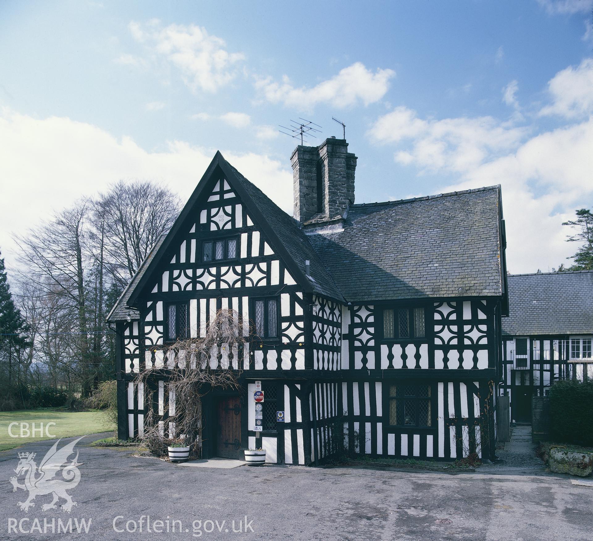 RCAHMW colour transparency showing view of Maesmawr Hall.