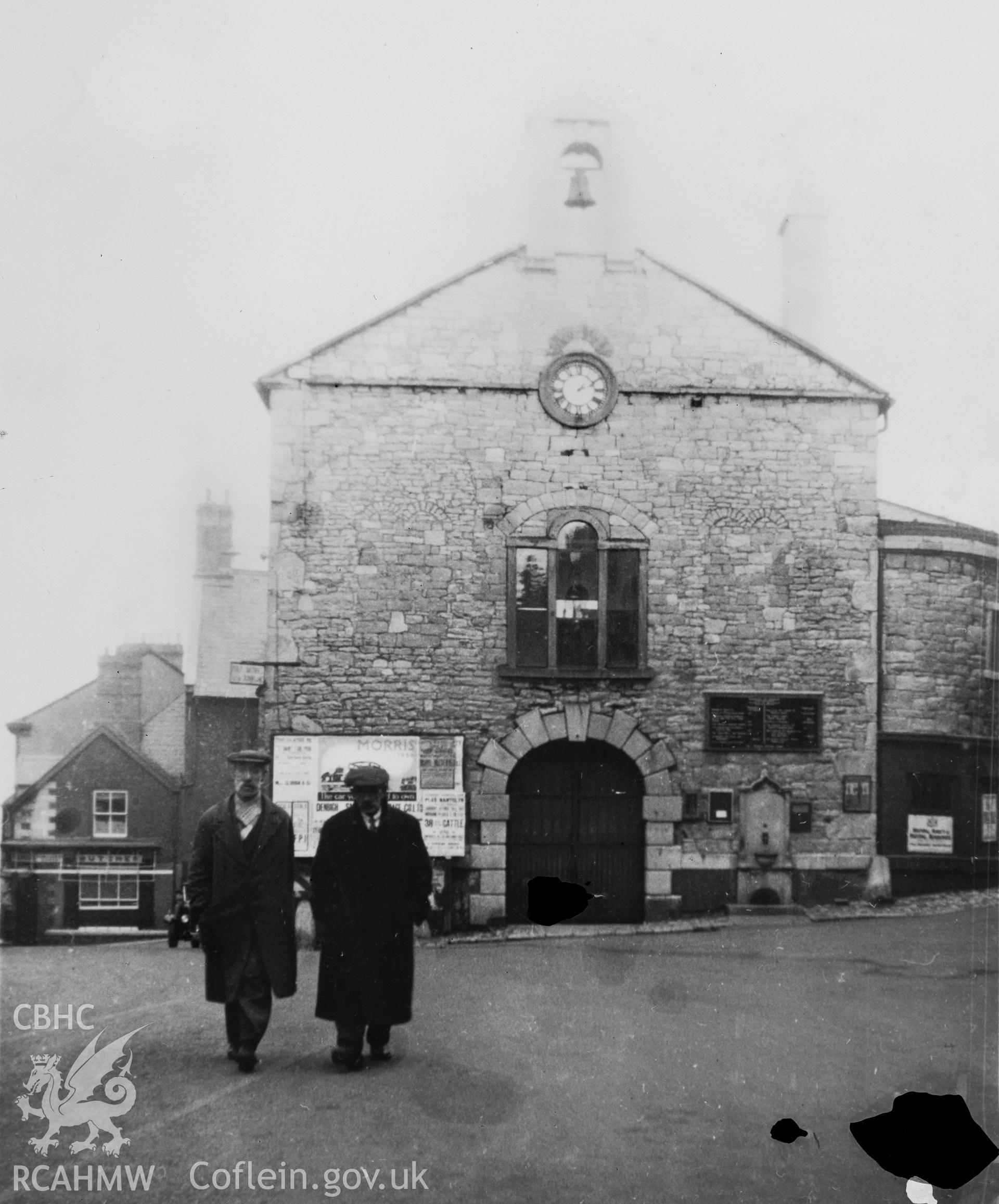 Exterior view of front elevation of the Town Hall at Denbigh.