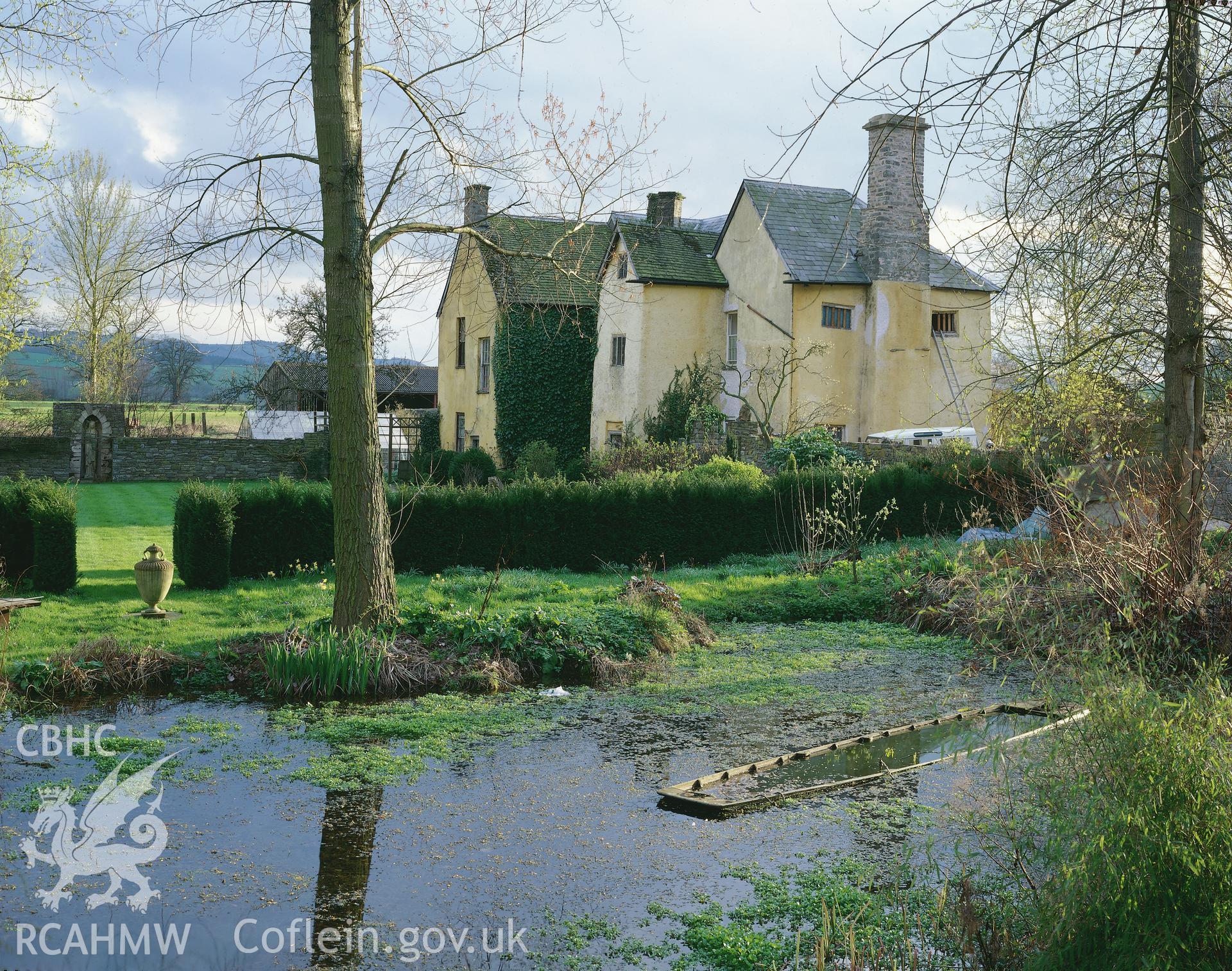 RCAHMW colour transparency of an exterior view of Llowes Court, Glasbury