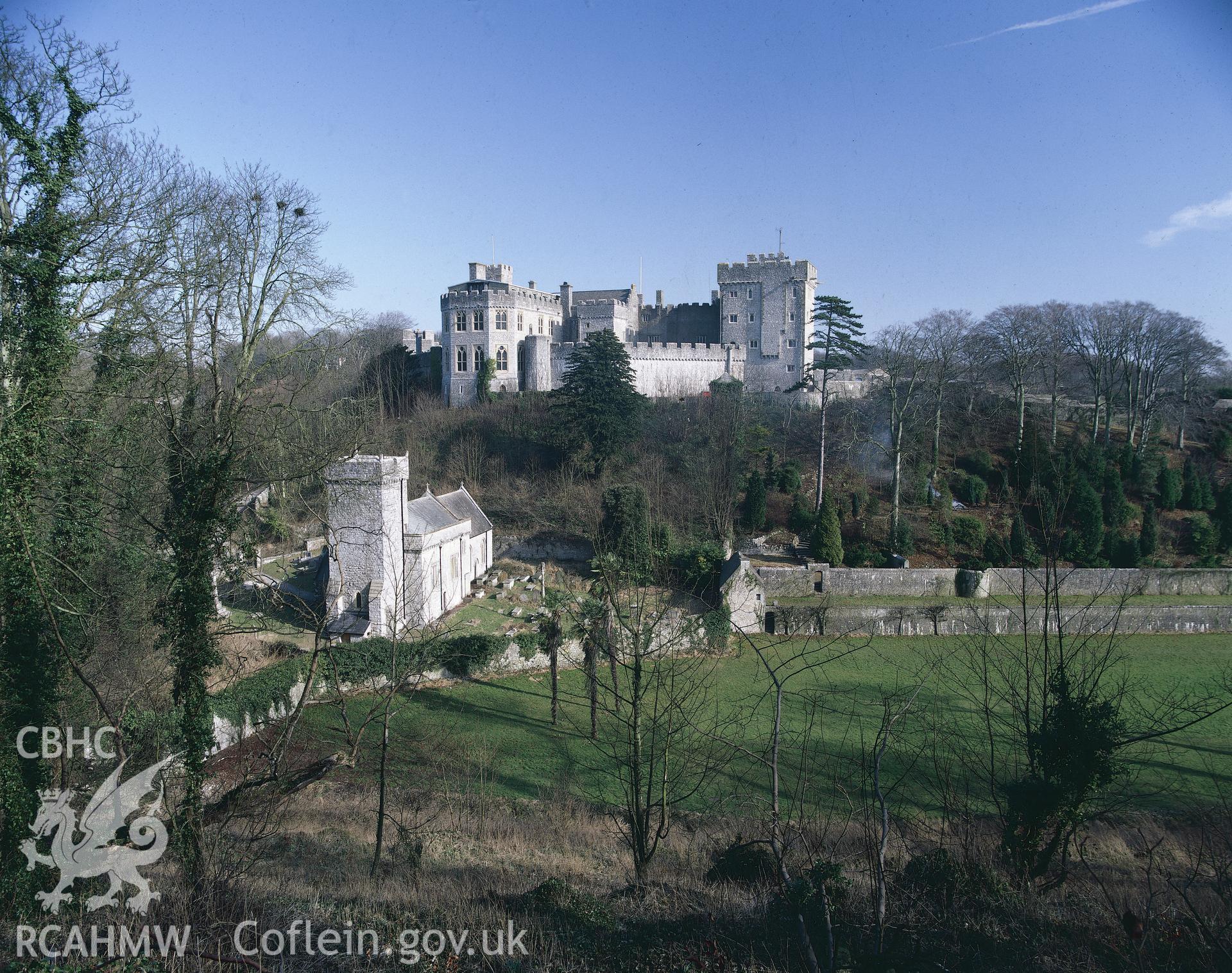 RCAHMW colour transparency showing St Donat's Castle.
