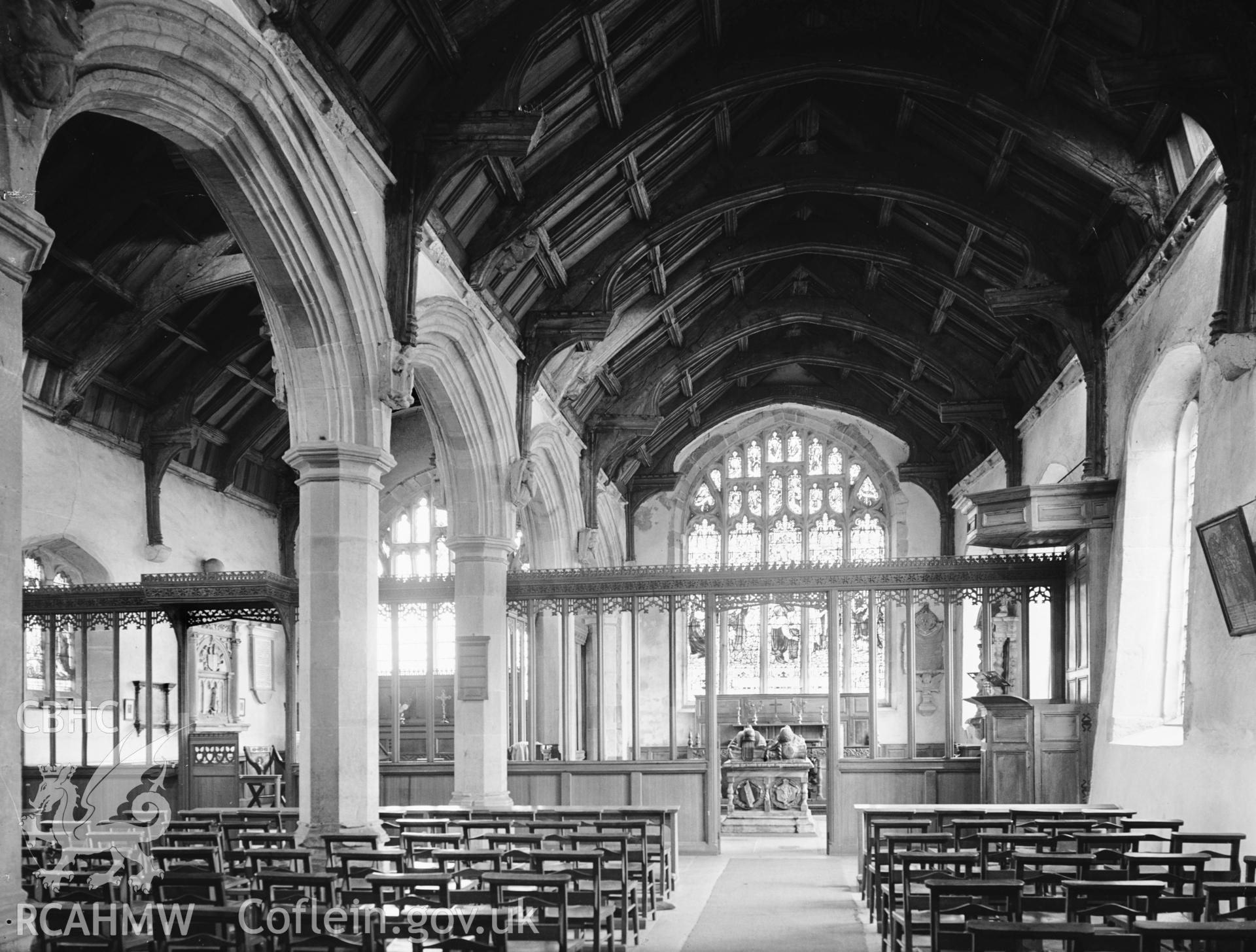 Interior view looking east including screen