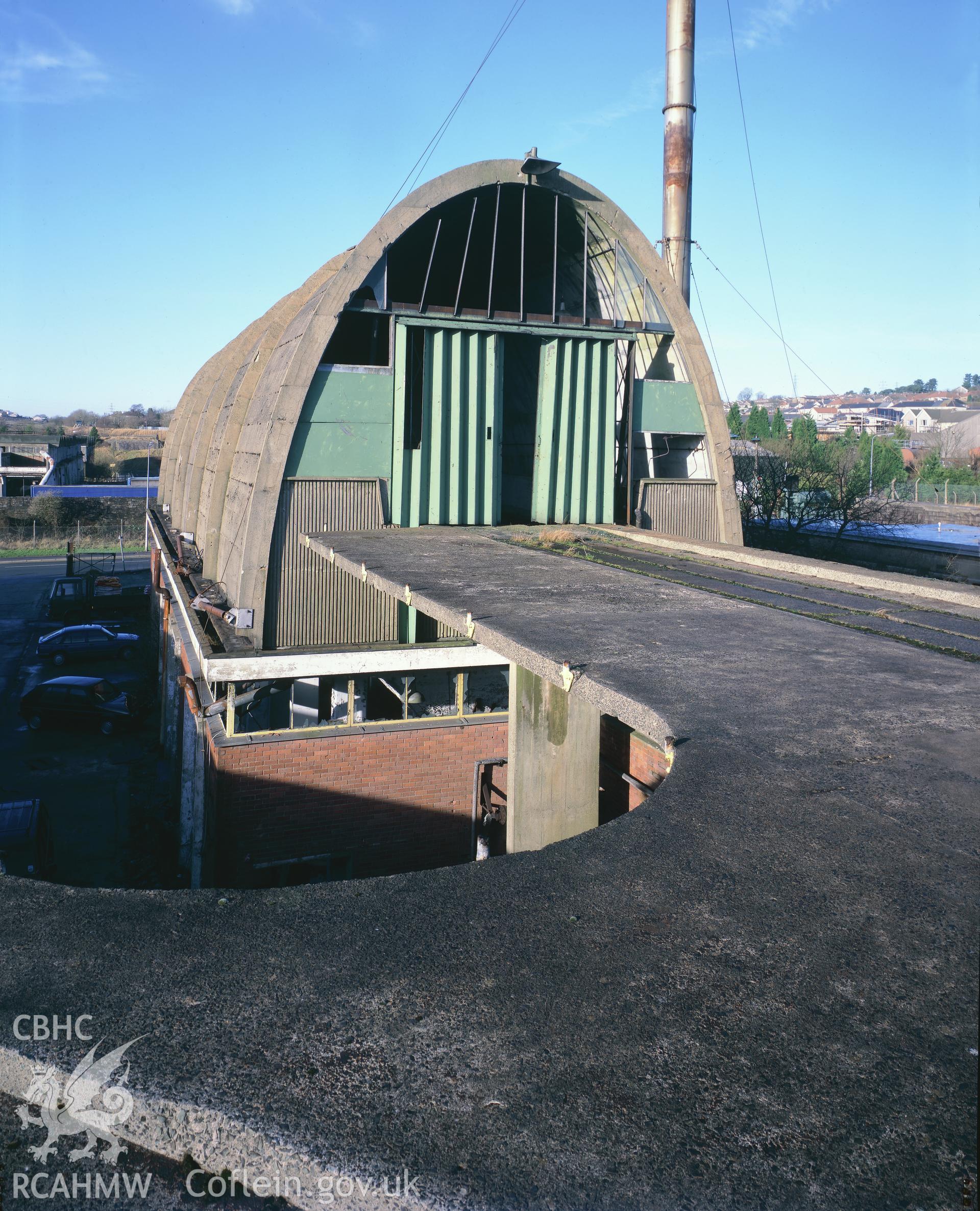 RCAHMW colour transparency of the Boiler House at the Dunlop Semtex Works, Brynmawr.