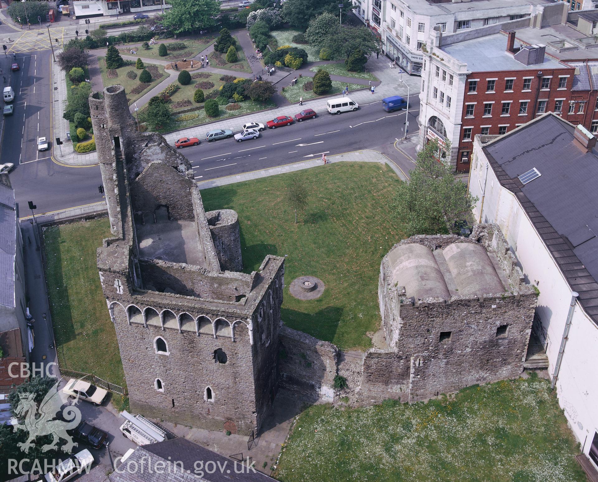 RCAHMW colour transparency showing Swansea Castle.