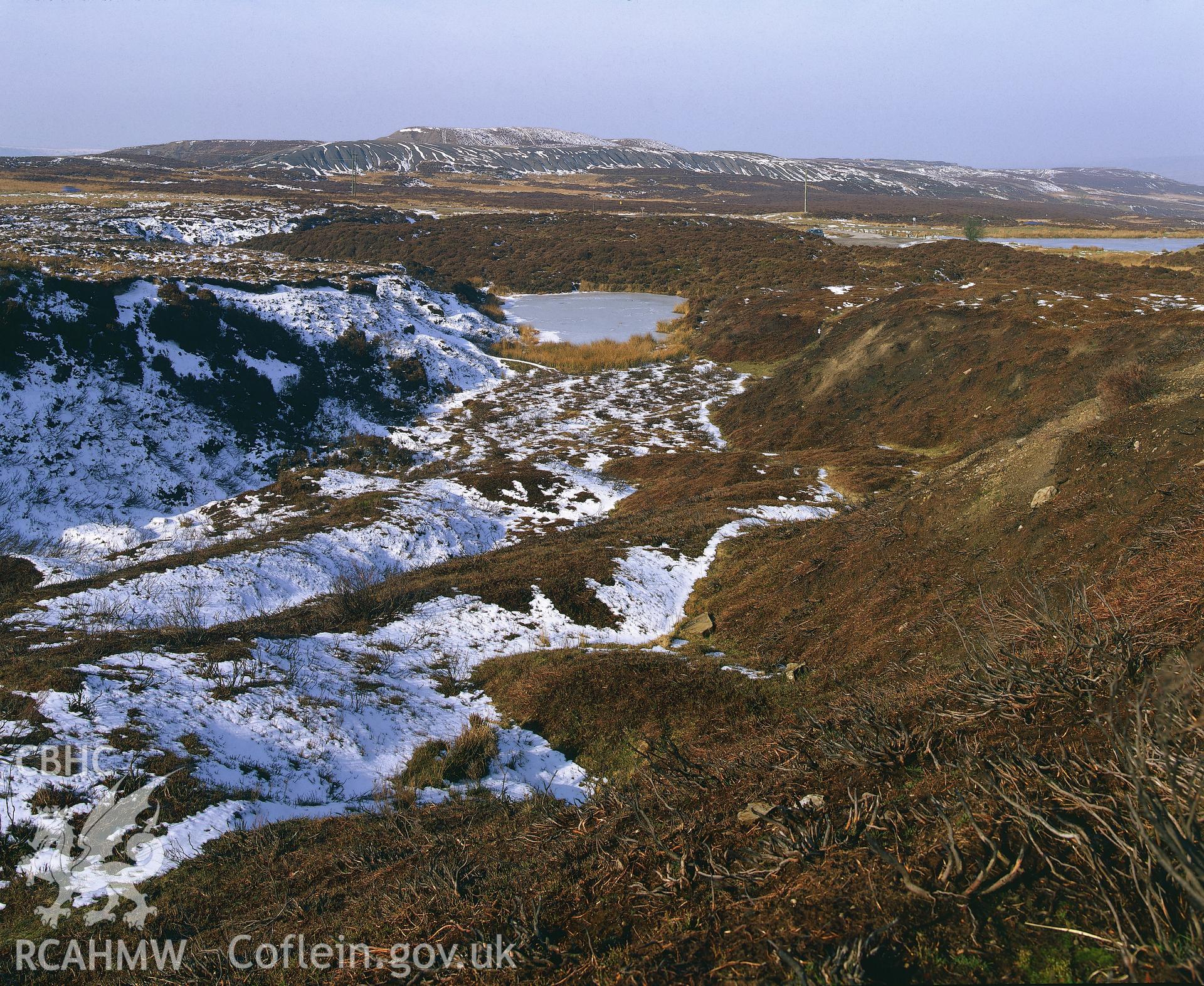 Digitized copy of a colour transparency showing general view of Blaenavon taken by Iain Wright, 2004. Original not yet transferred to NMR Archive.