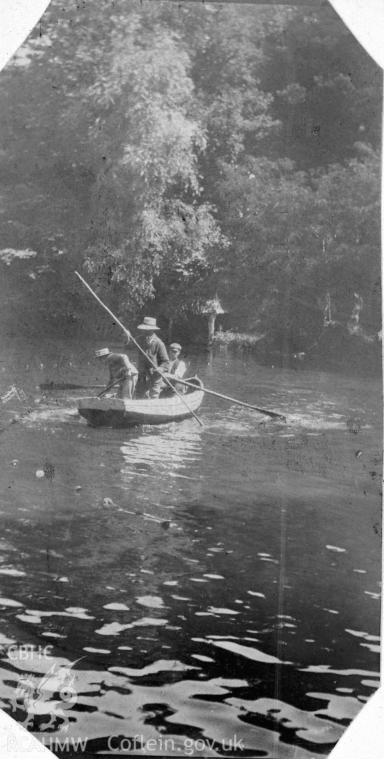 View of Llantilio Court Lake from the gardens, copied from an album of early photographs loaned by Mrs Joanna Graham, via Thomas Lloyd.