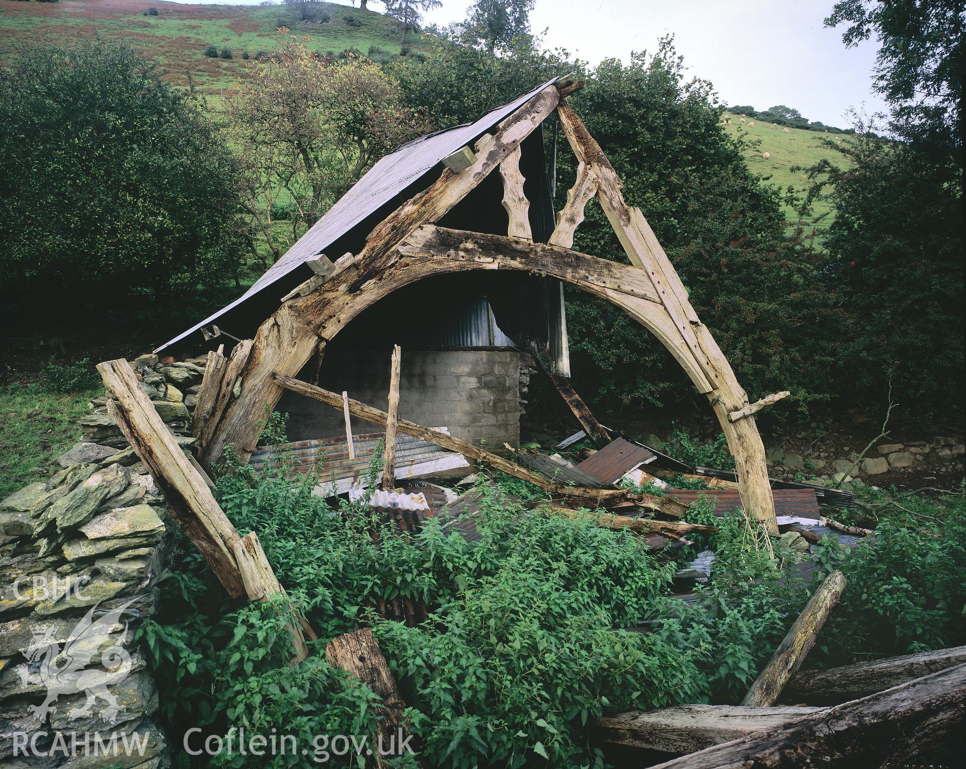 RCAHMW colour transparency of a general view of Ty Draw, Llanrhaiadr ym Mochnant.