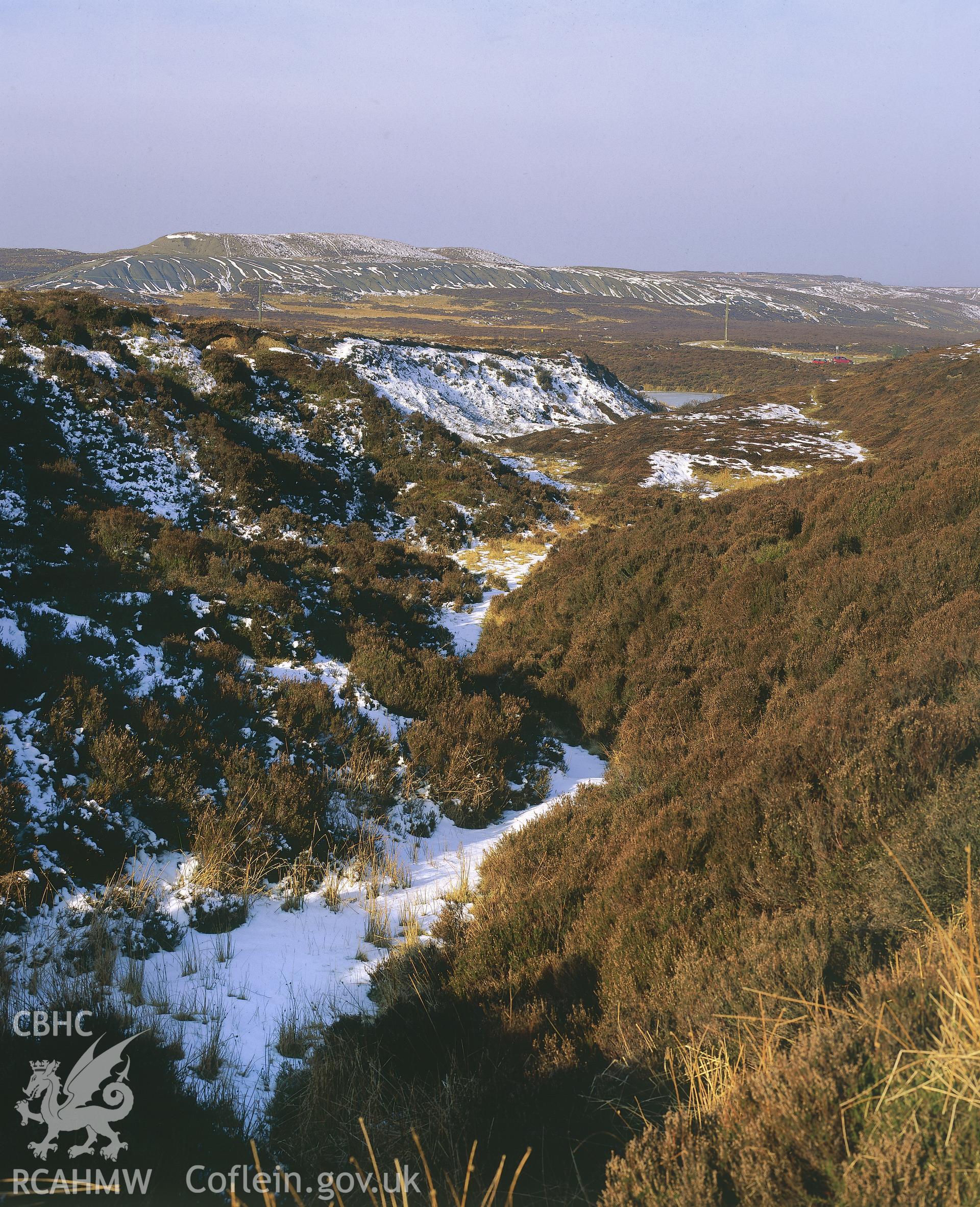 Digitized copy of a colour transparency showing general view of Blaenavon taken by Iain Wright, 2004. Original not yet transferred to NMR Archive.
