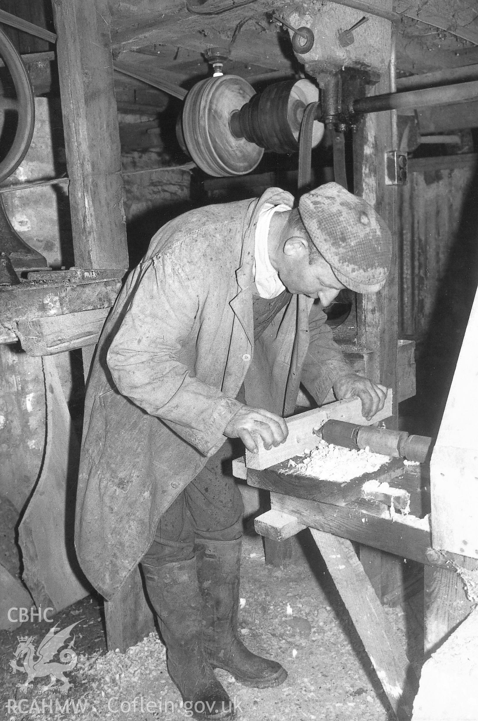 View of a horizontal driller in operation at Park Mill, Gower.