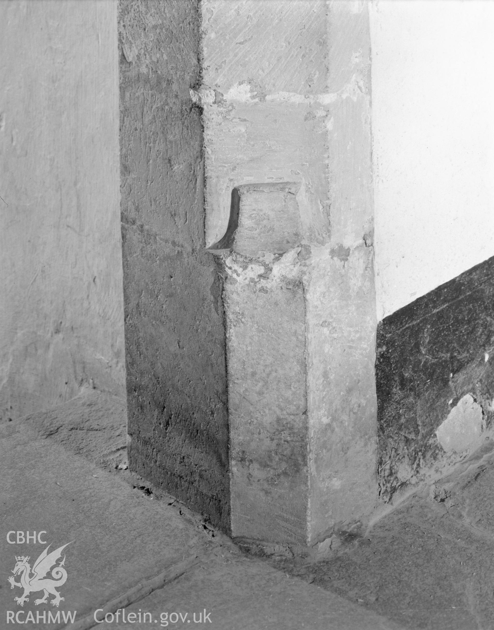 Black and white acetate negative showing interior view of St Fagan's Castle.