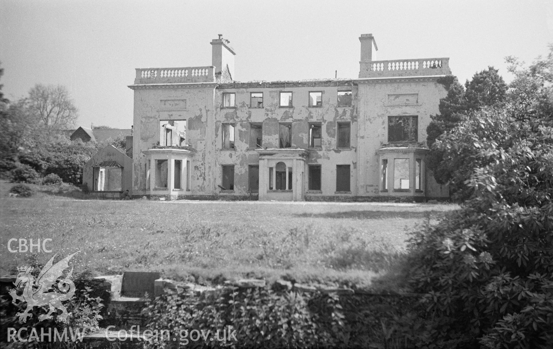 Main elevation view of Dolaucothi taken by James Lees Milne, 1954.