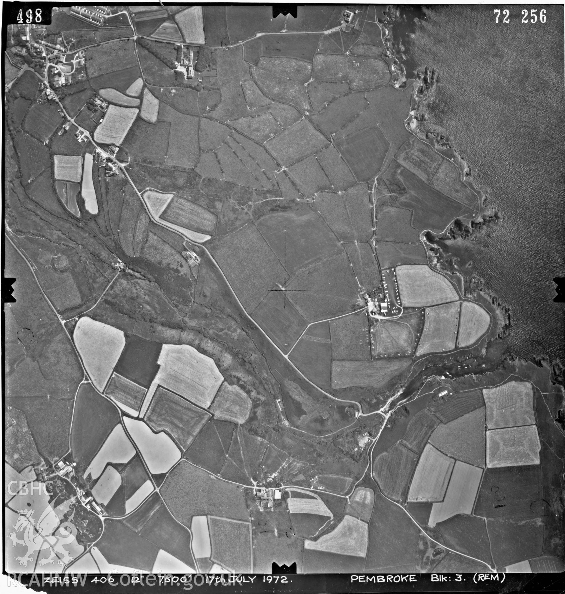 Digitized copy of an aerial photograph showing Porthglais area, taken by Ordnance Survey, 1972.